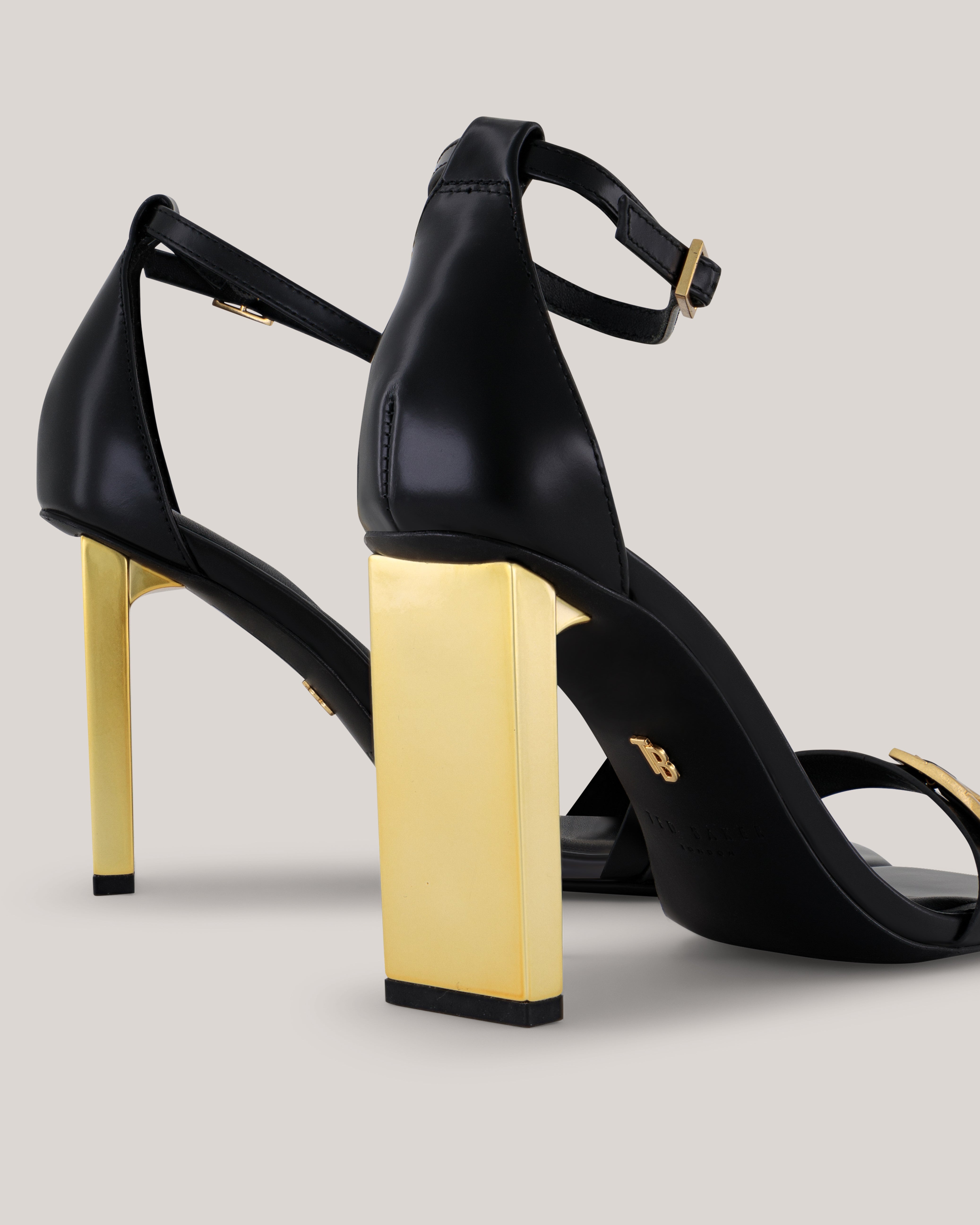 Vidah Buckle Strap Heeled Sandal Black