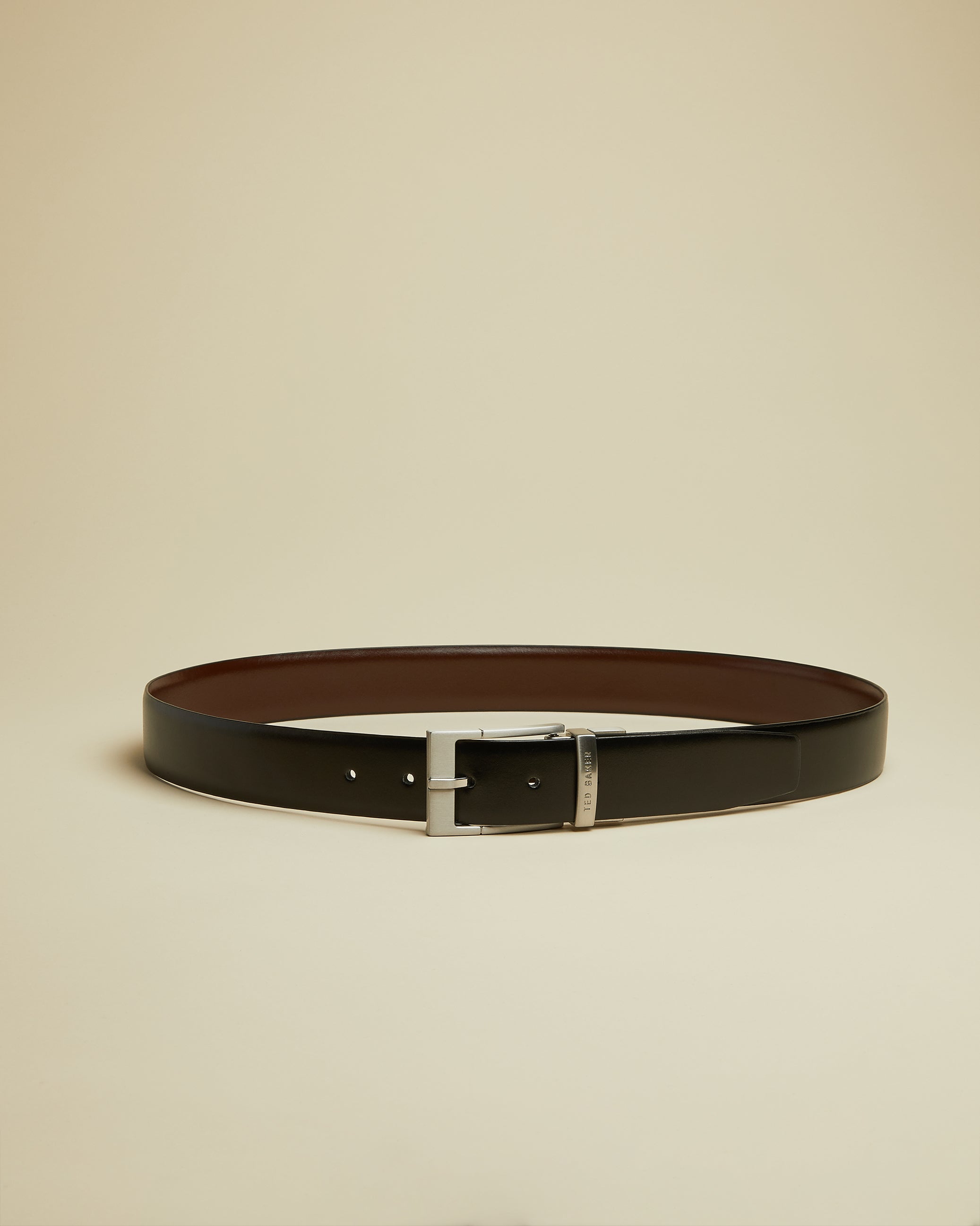 Connary Reversible Leather Belt Black