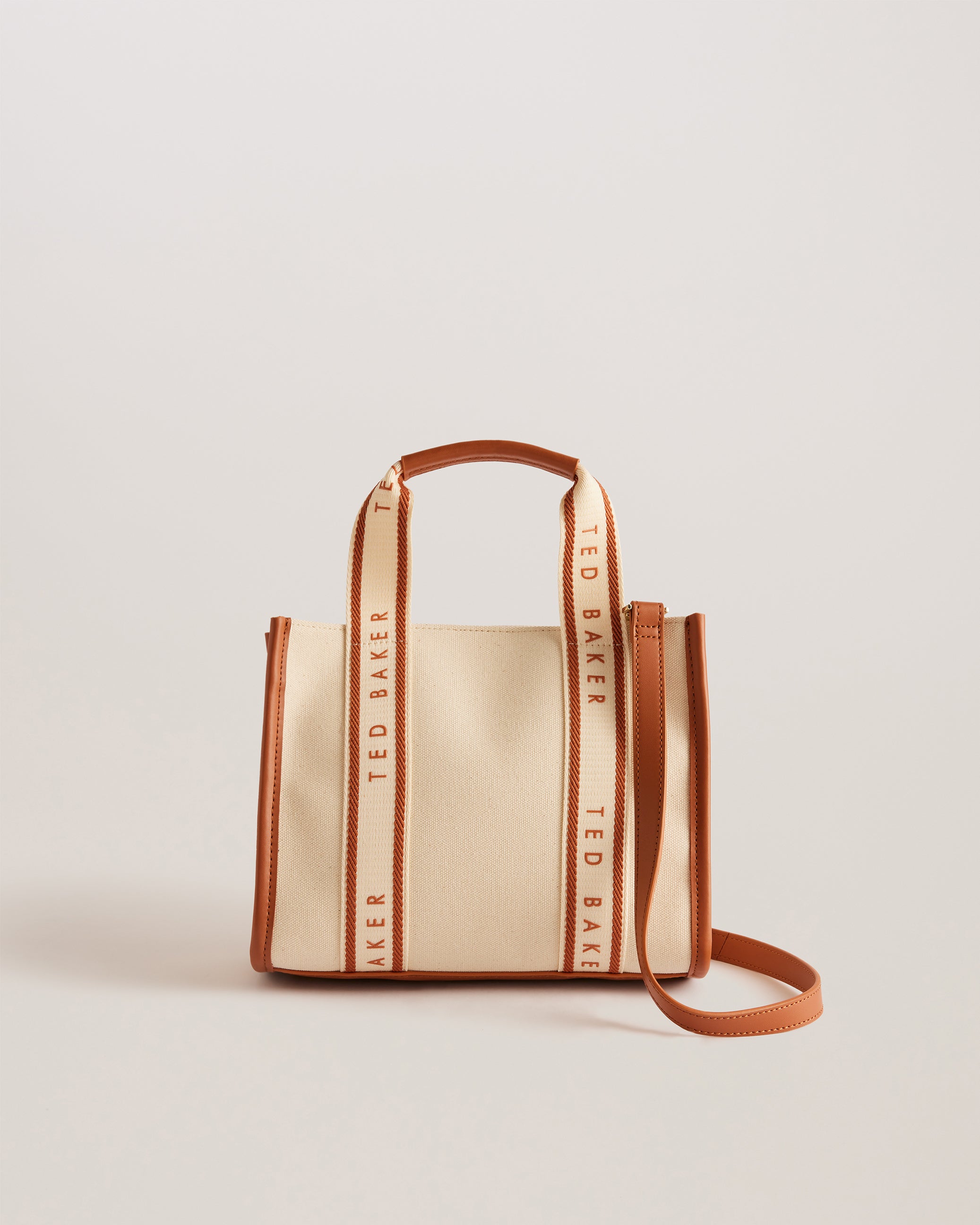 ted baker branded webbing canvas small tote