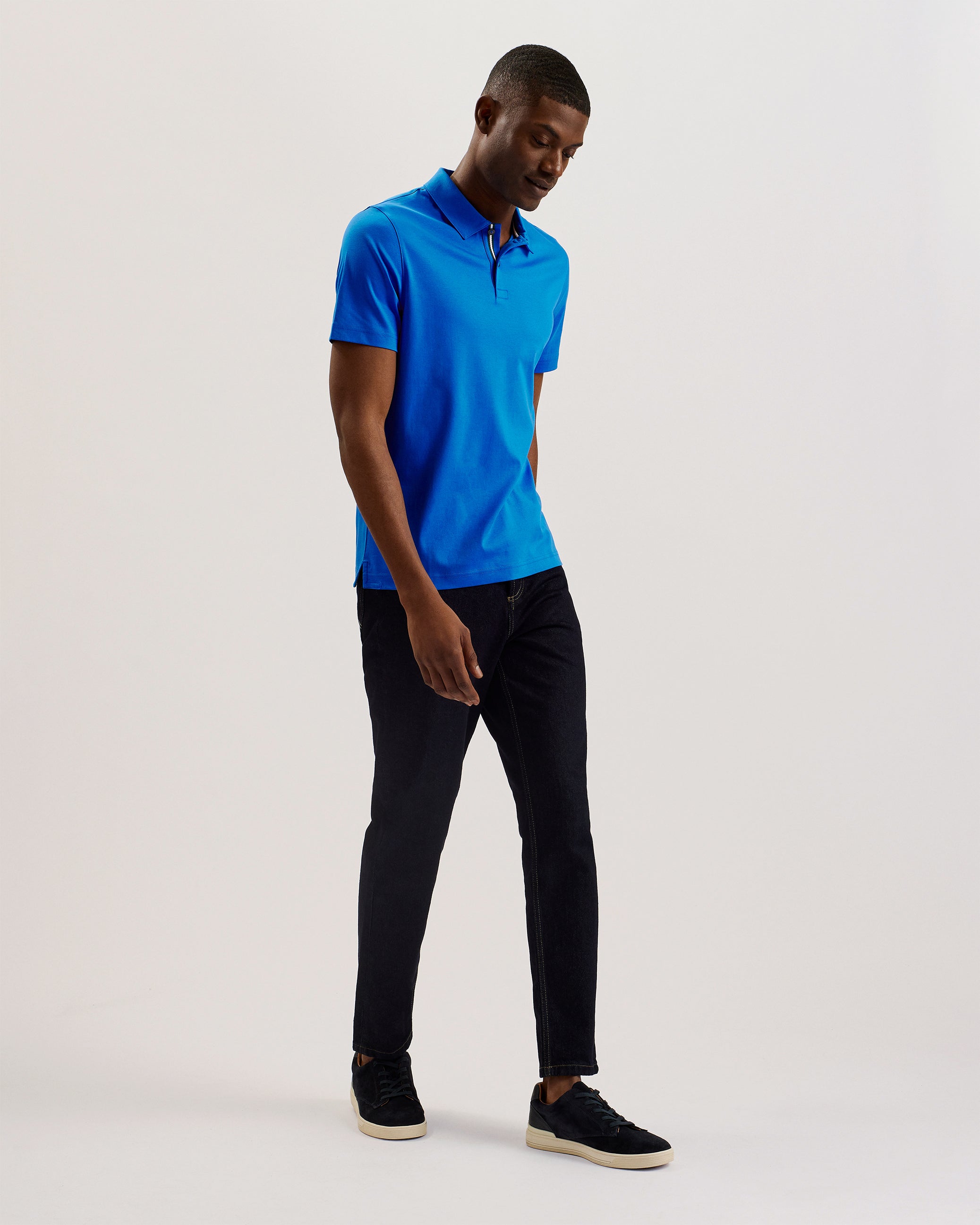 Zeiter Short Sleeve Slim Soft Touch Polo Blue