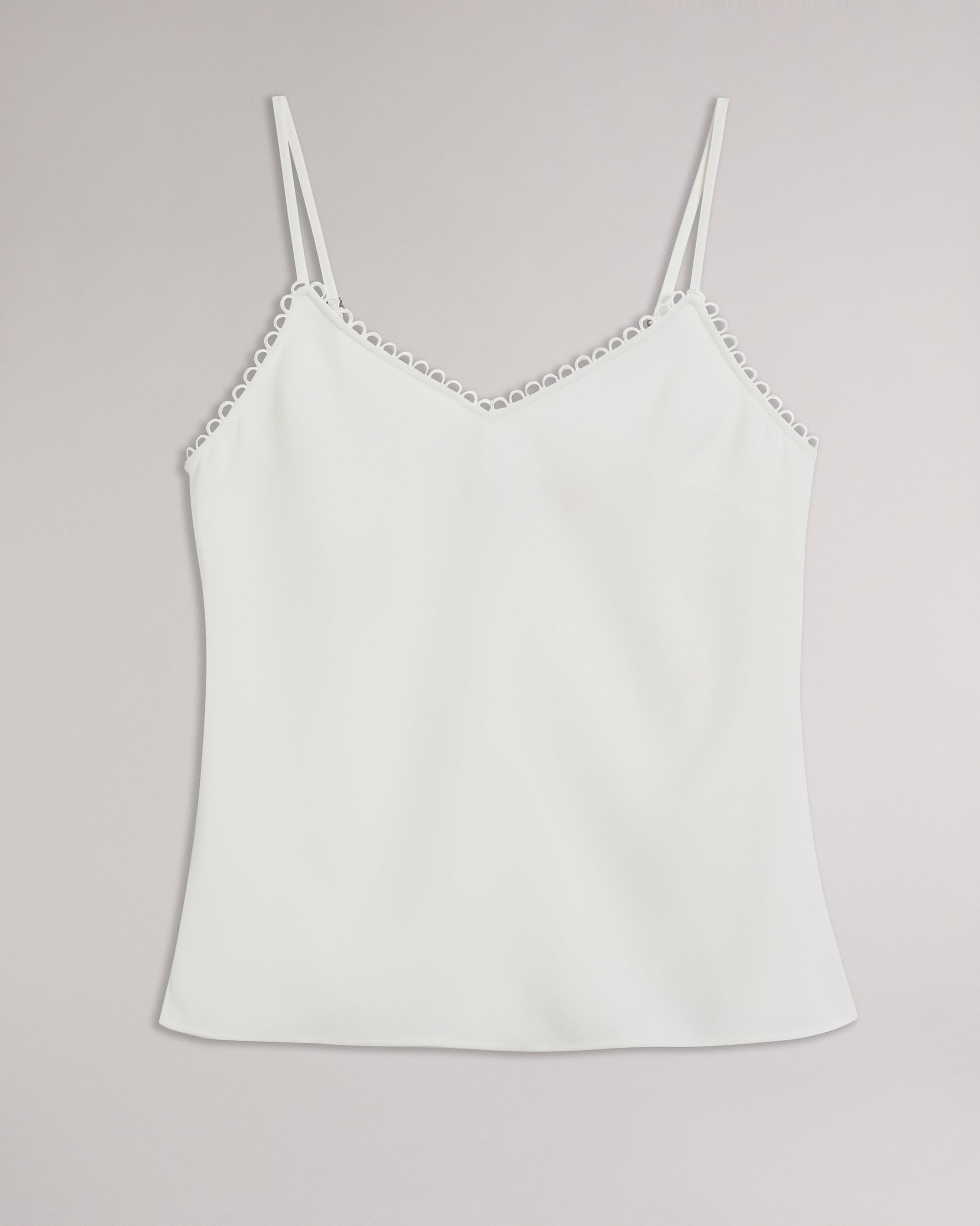 Andreno Strappy Cami With Looped Trims White