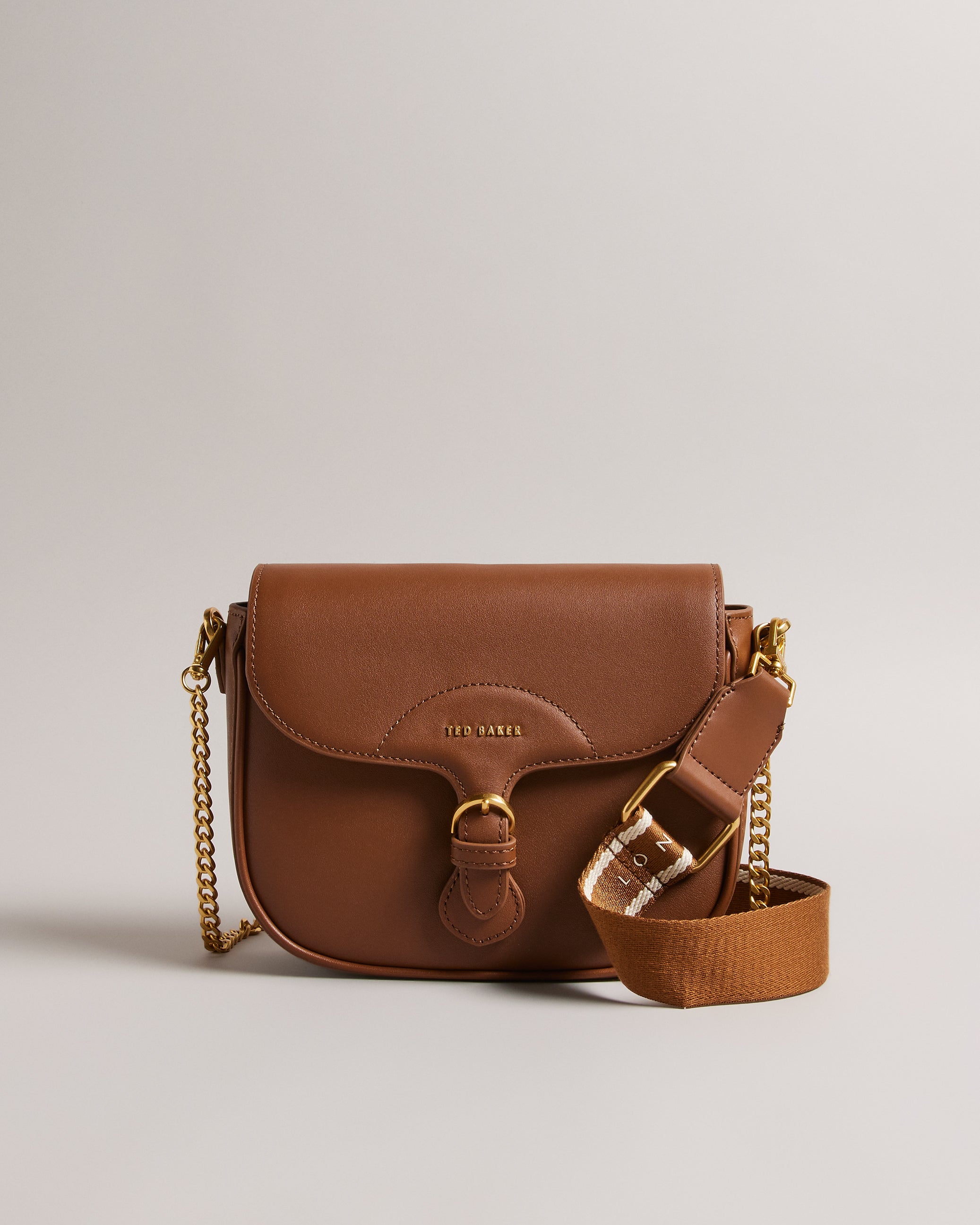 Brown leather crossbody saddle bag Clearance