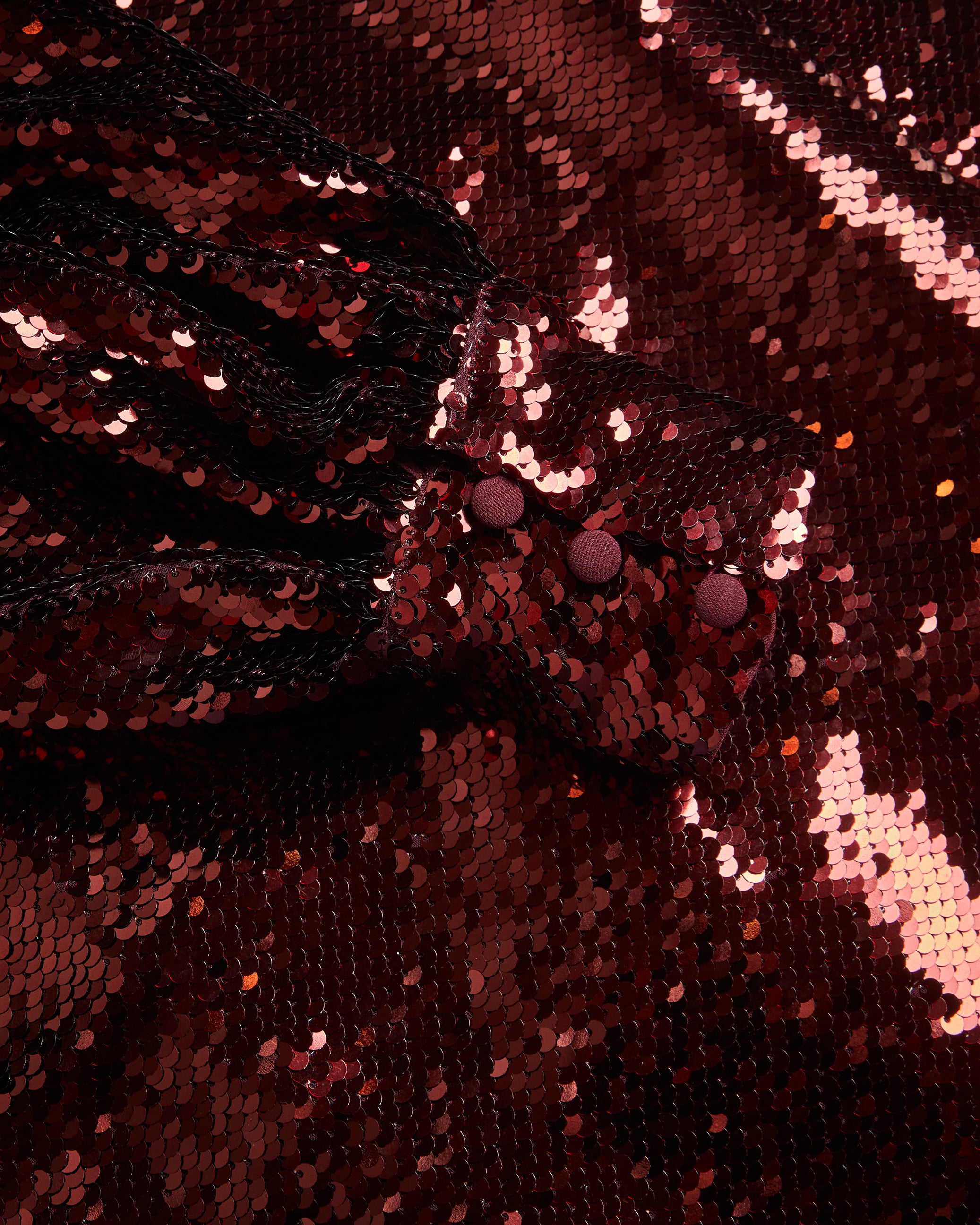 Emaleee Midi Sequin Wrap Dress Wine