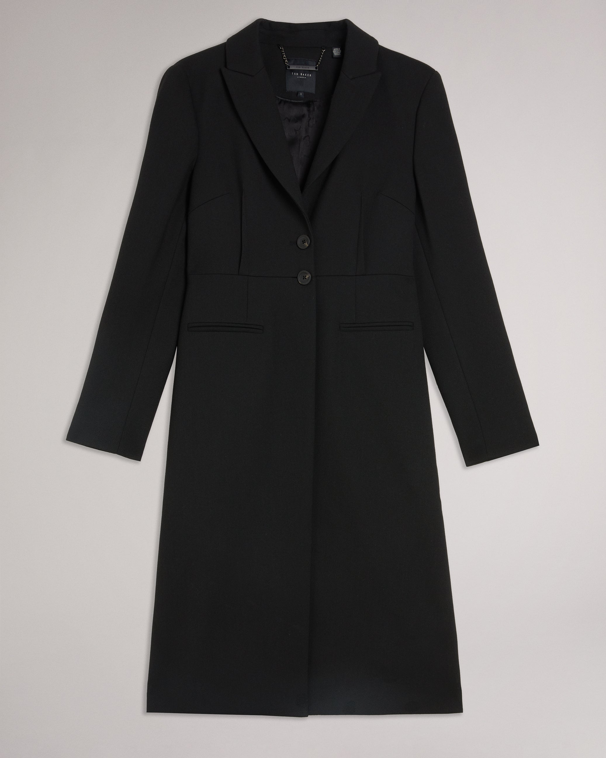Remmiaa City Coat With Peaked Lapel Black