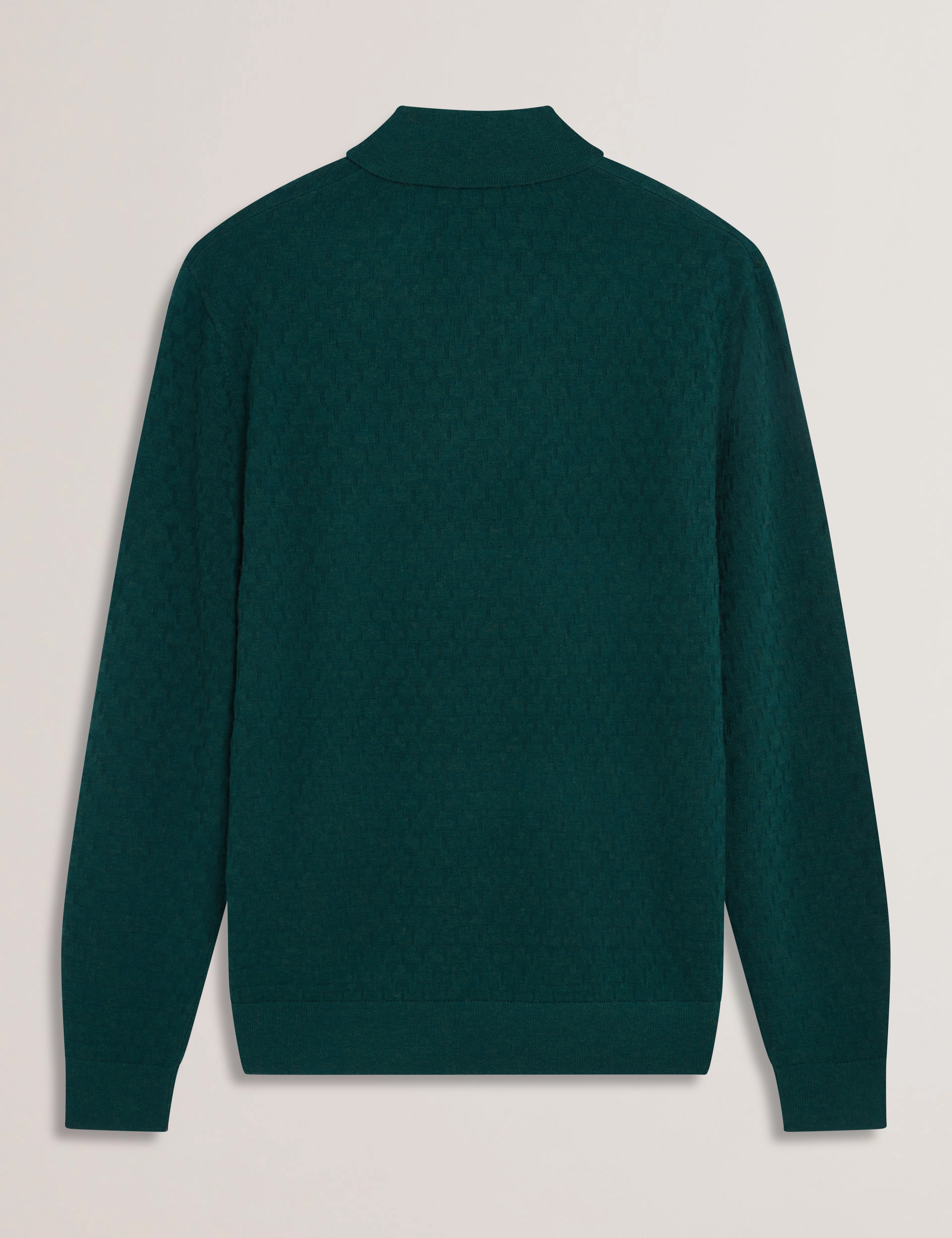 Morar Long Sleeve T Stitch Knitted Polo Dk-Green