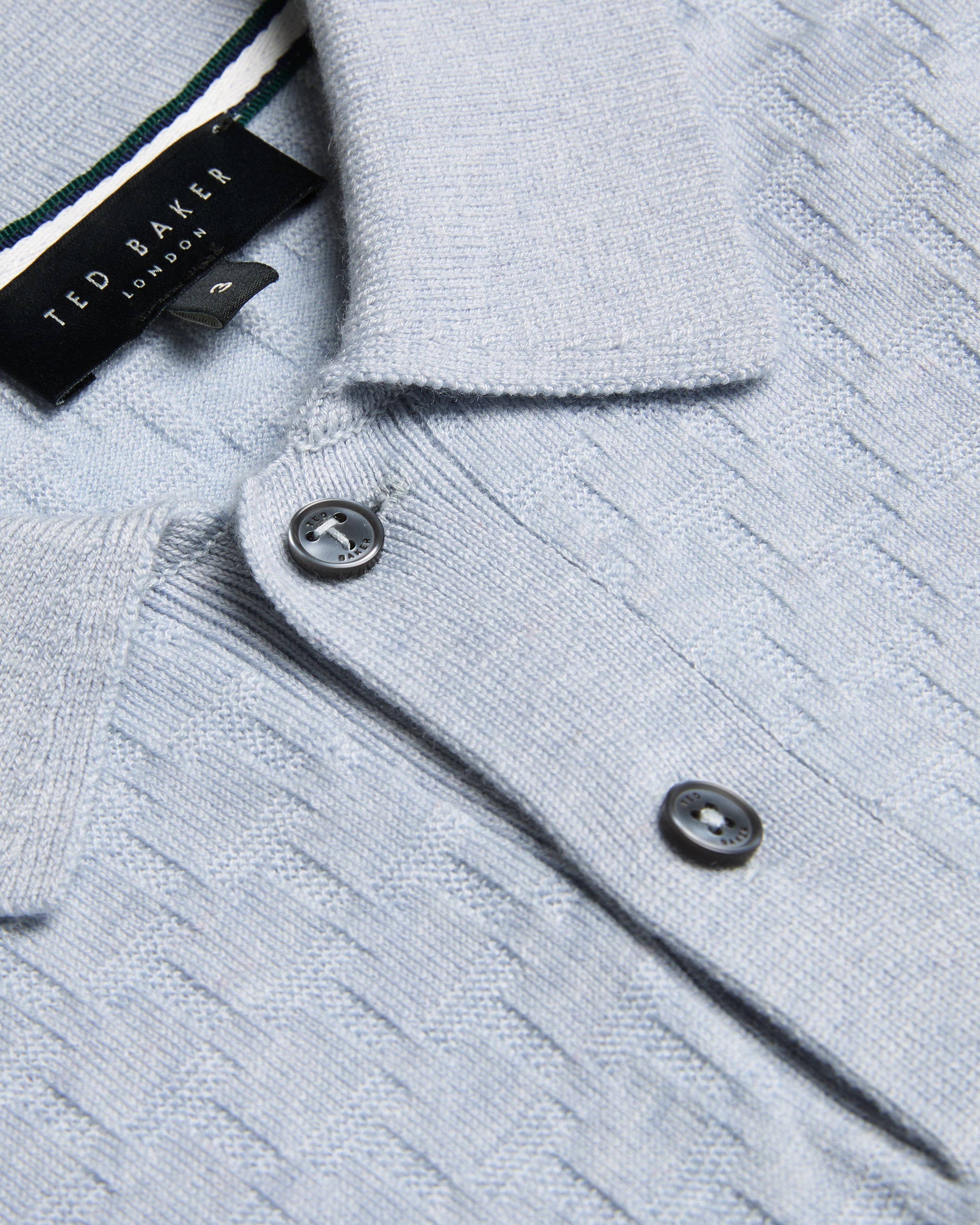 Morar Long Sleeve T Stitch Knitted Polo Pl-Blue