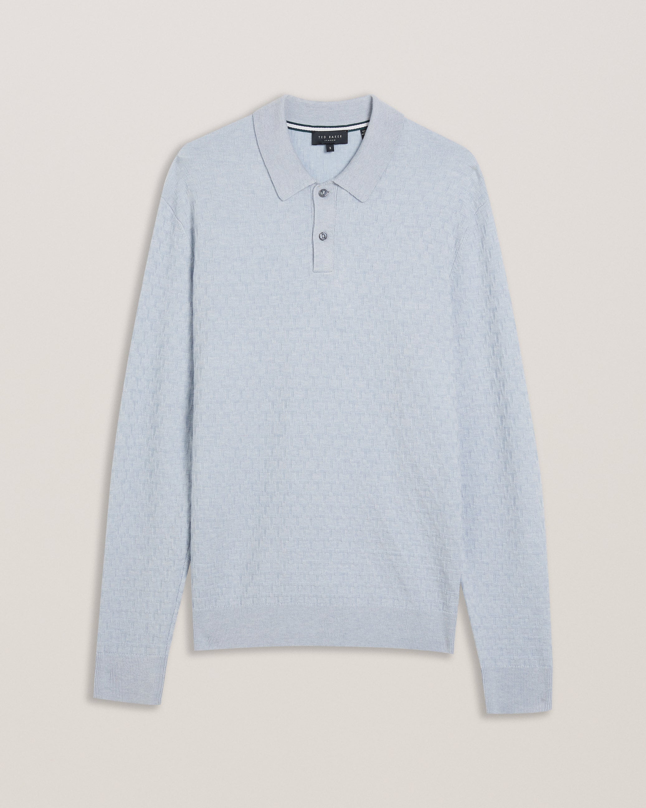 Morar Long Sleeve T Stitch Knitted Polo Pl-Blue
