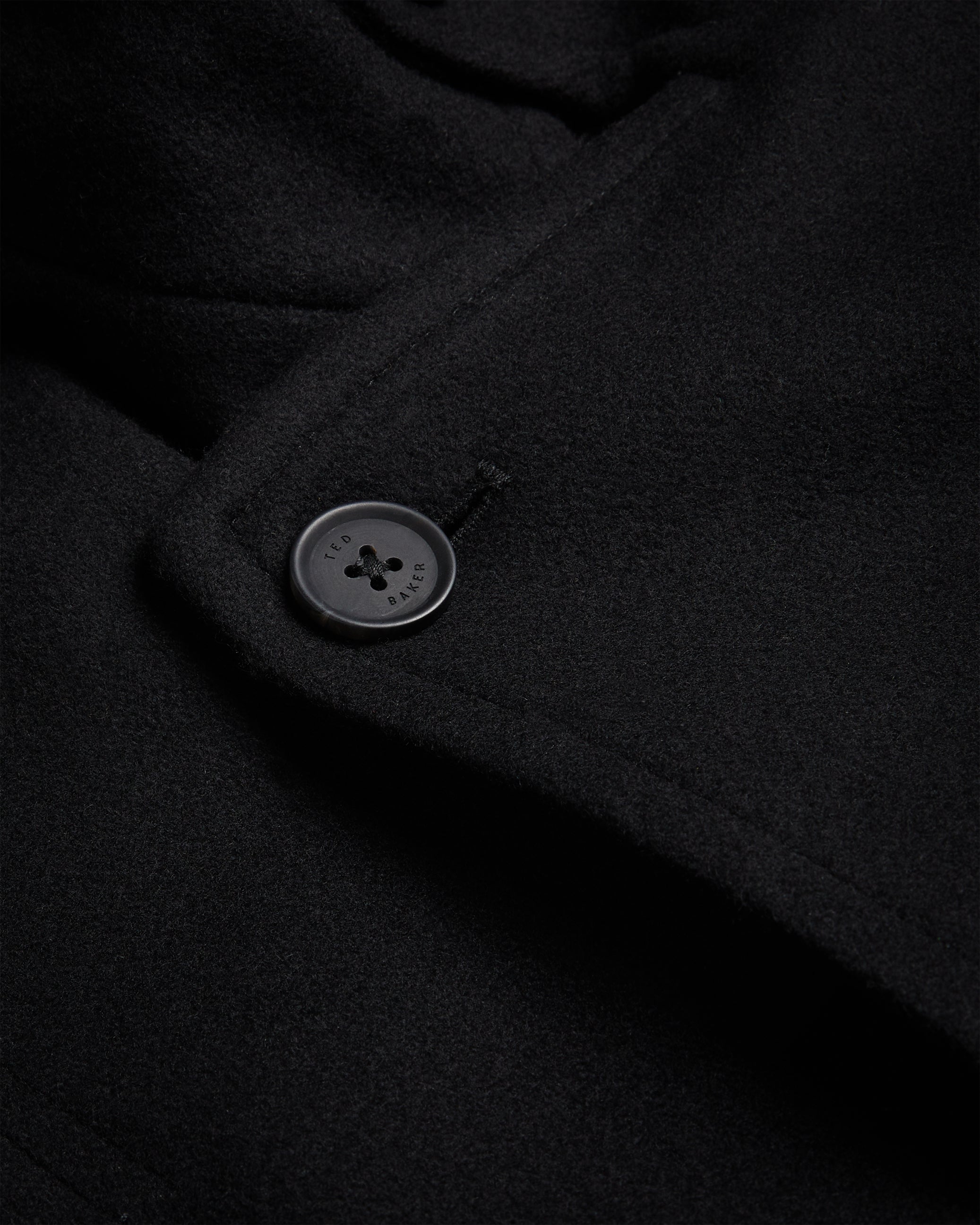 Radford Longline Wool Funnel Neck Wrap Coat Black