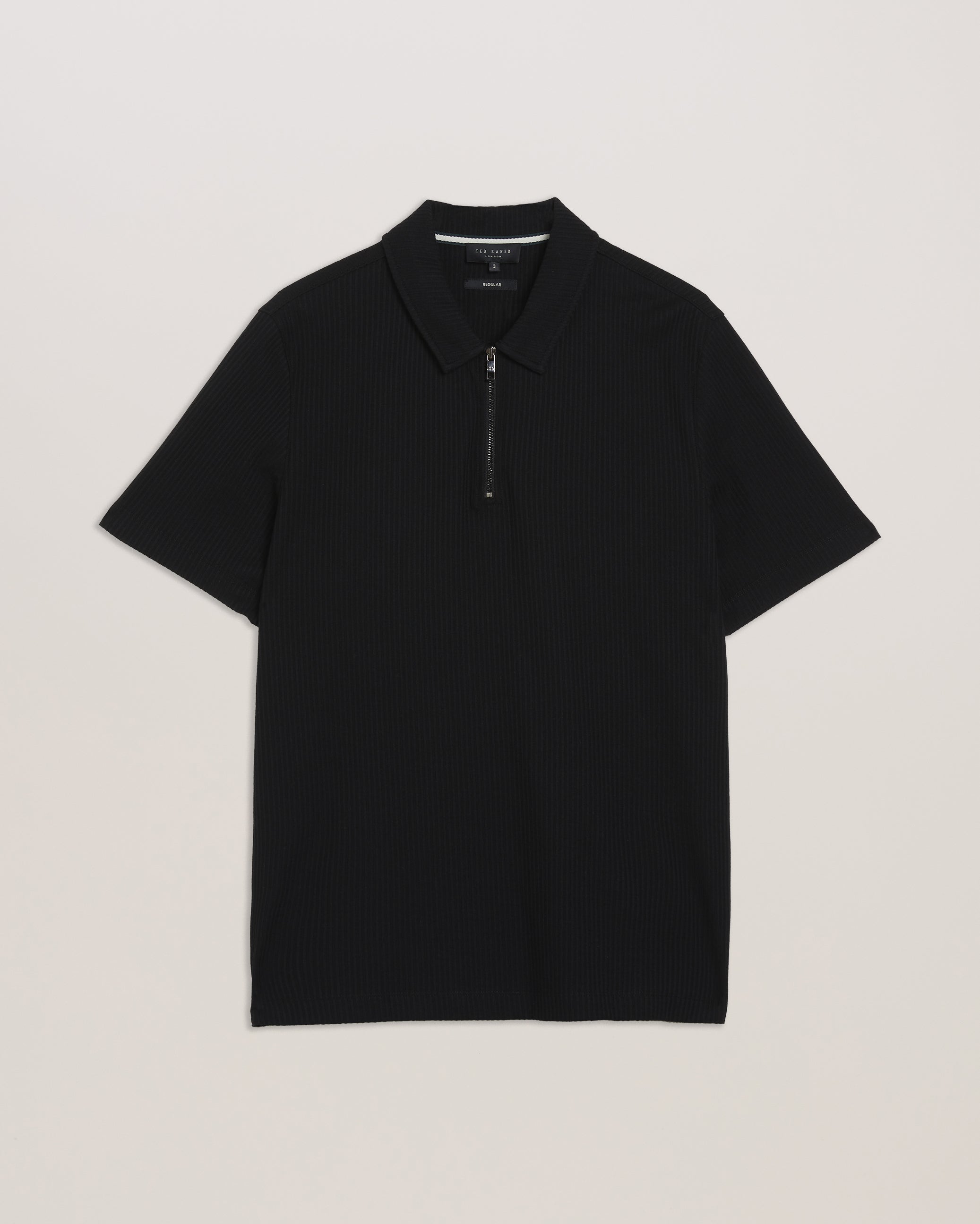 Zarkes Short Sleeve Regular Zip Polo Black