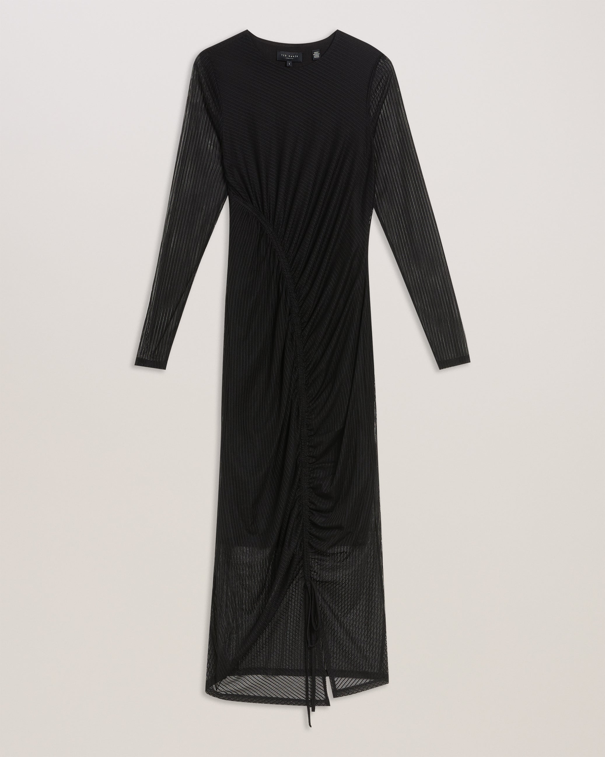 Lyann Bodycon Midi Dress With Gathering Black
