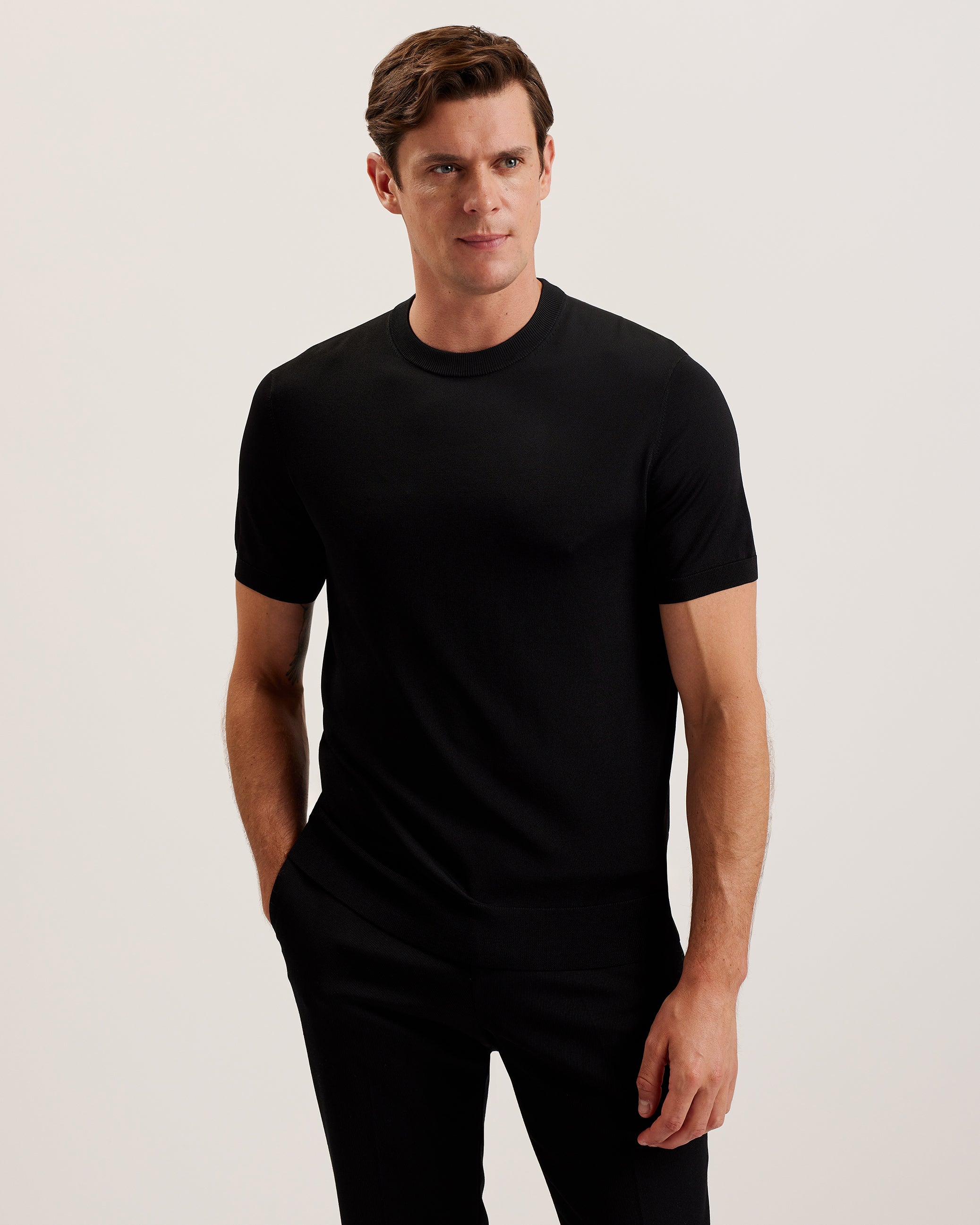 Reyon Short Sleeve Rayon T-Shirt Black