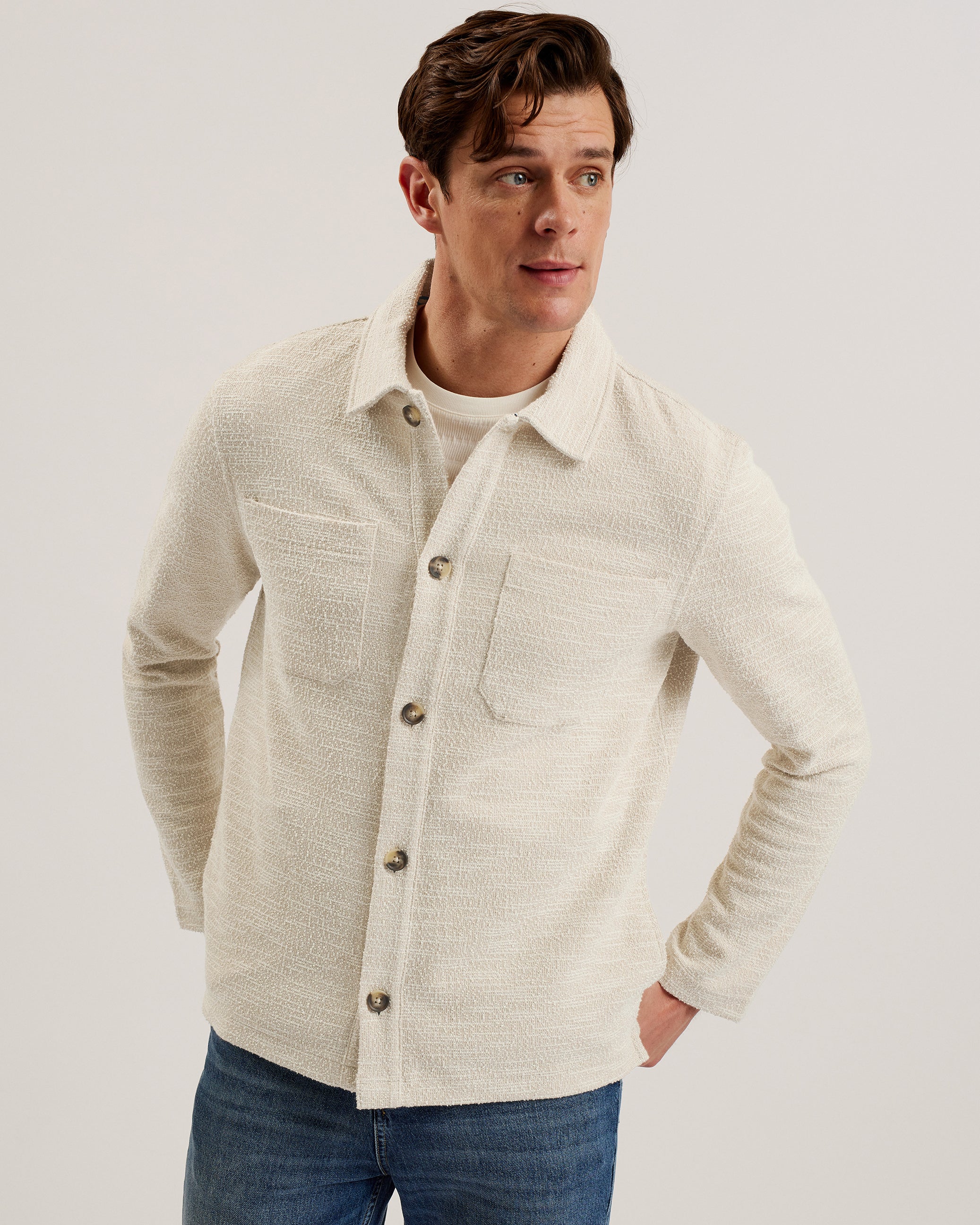 Hookly Long Sleeve Jersey Overshirt Natural