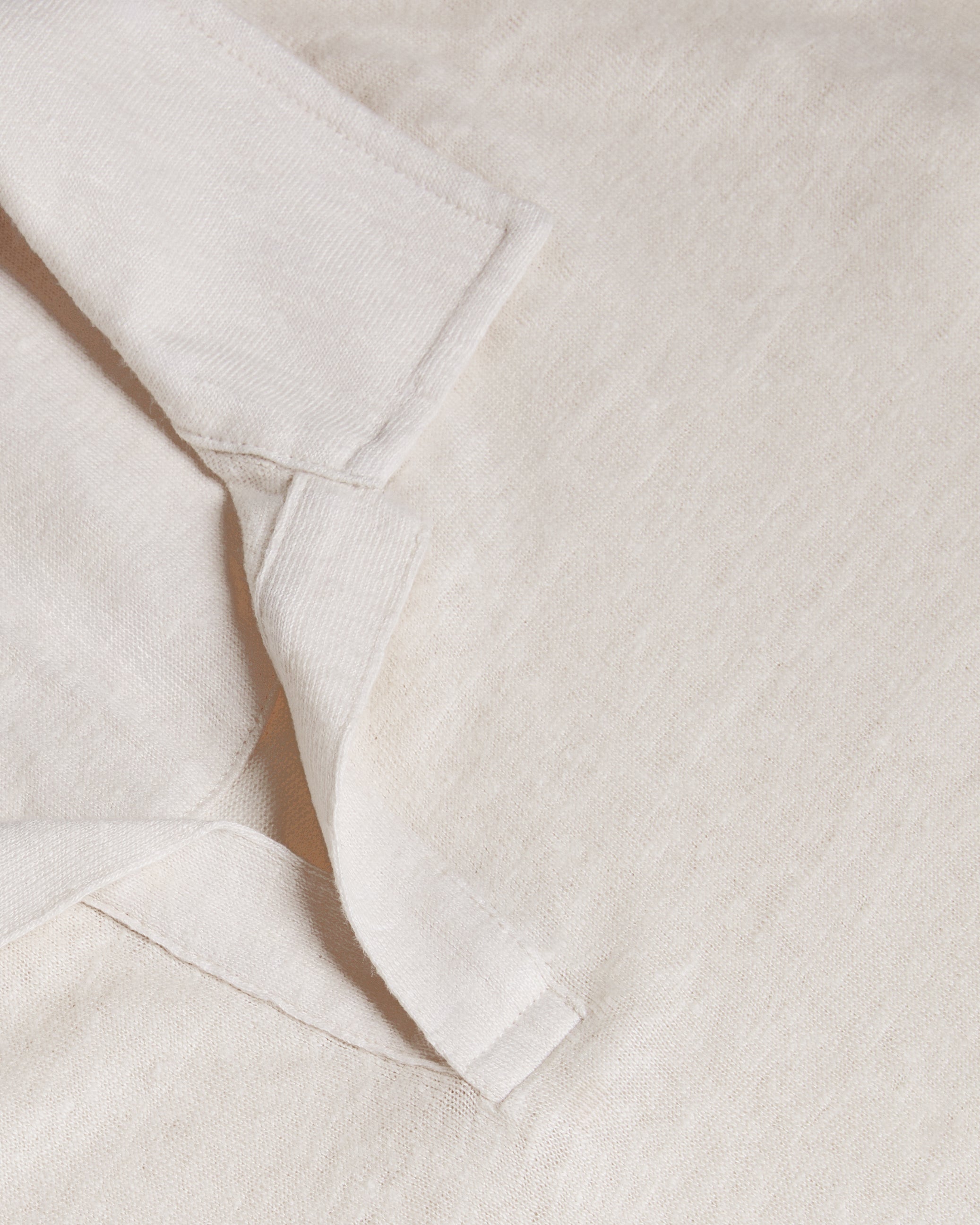 Flinpo Short Sleeve Regular Linen Polo Stone