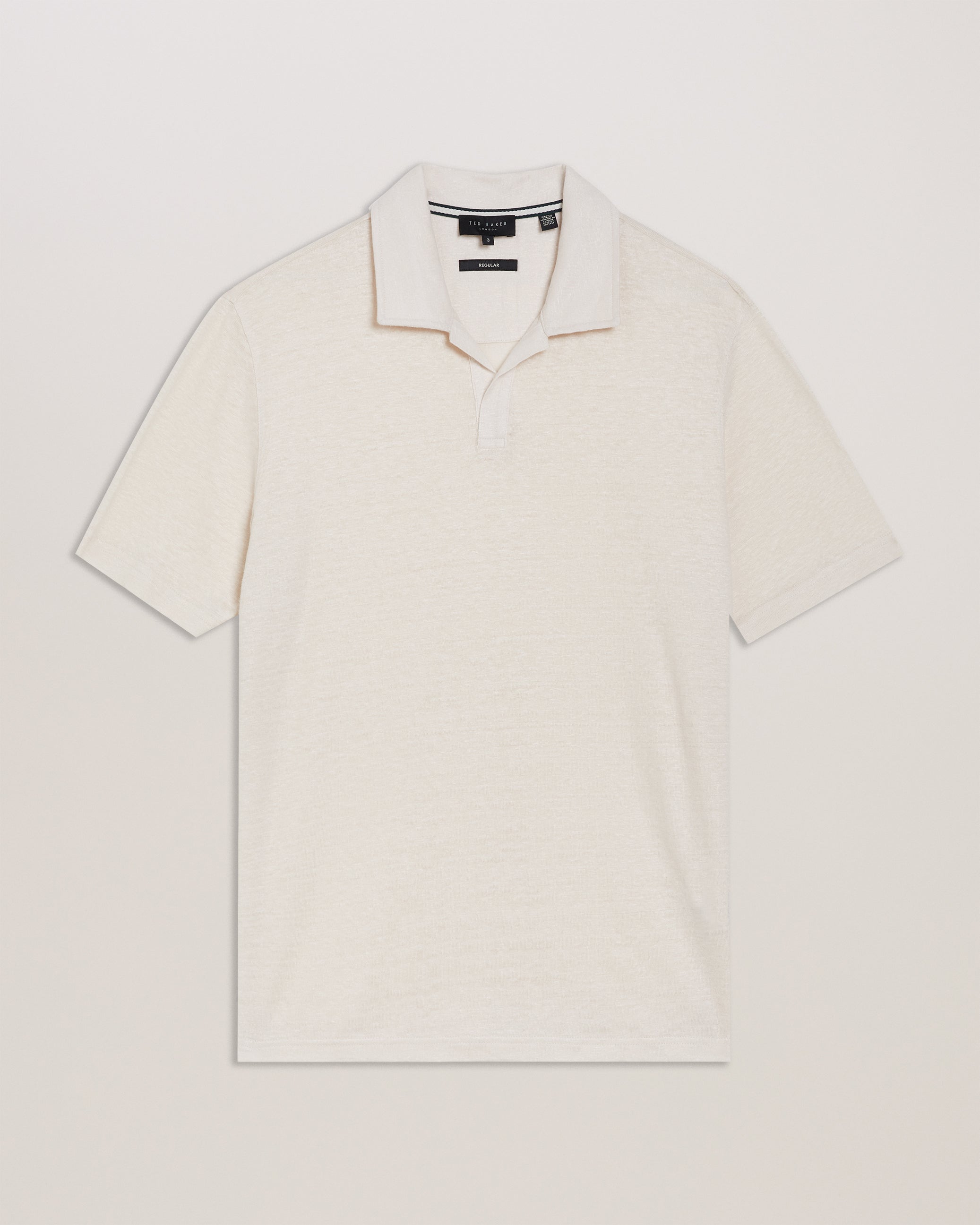 Flinpo Short Sleeve Regular Linen Polo Stone