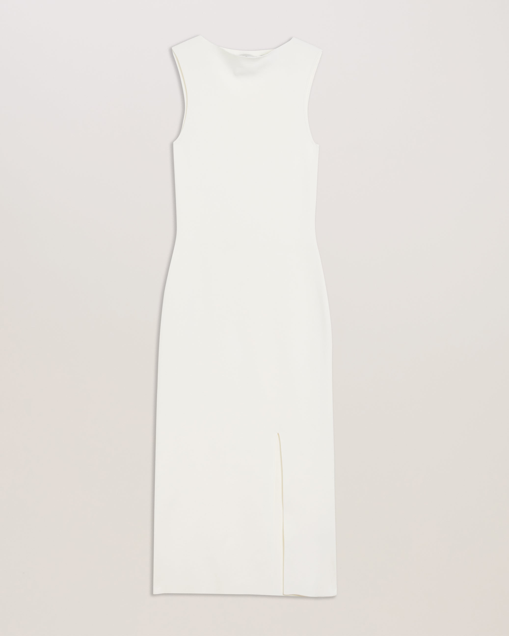 Isbelli Bodycon Knit Dress With Front Split Ivory