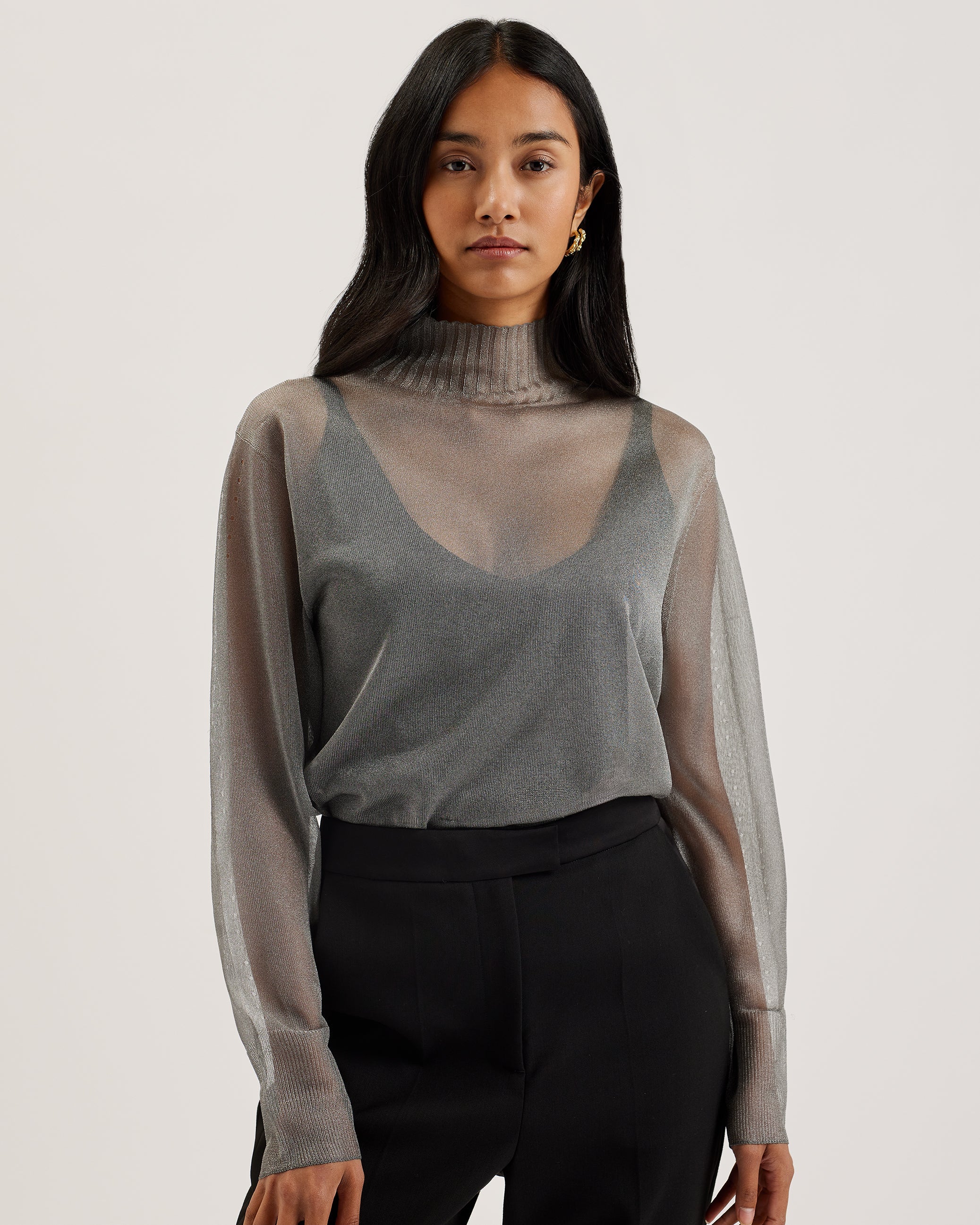 トップス THEREDTHREAD sheer hook tops gray theredthread sheer hook tops - メルカリ