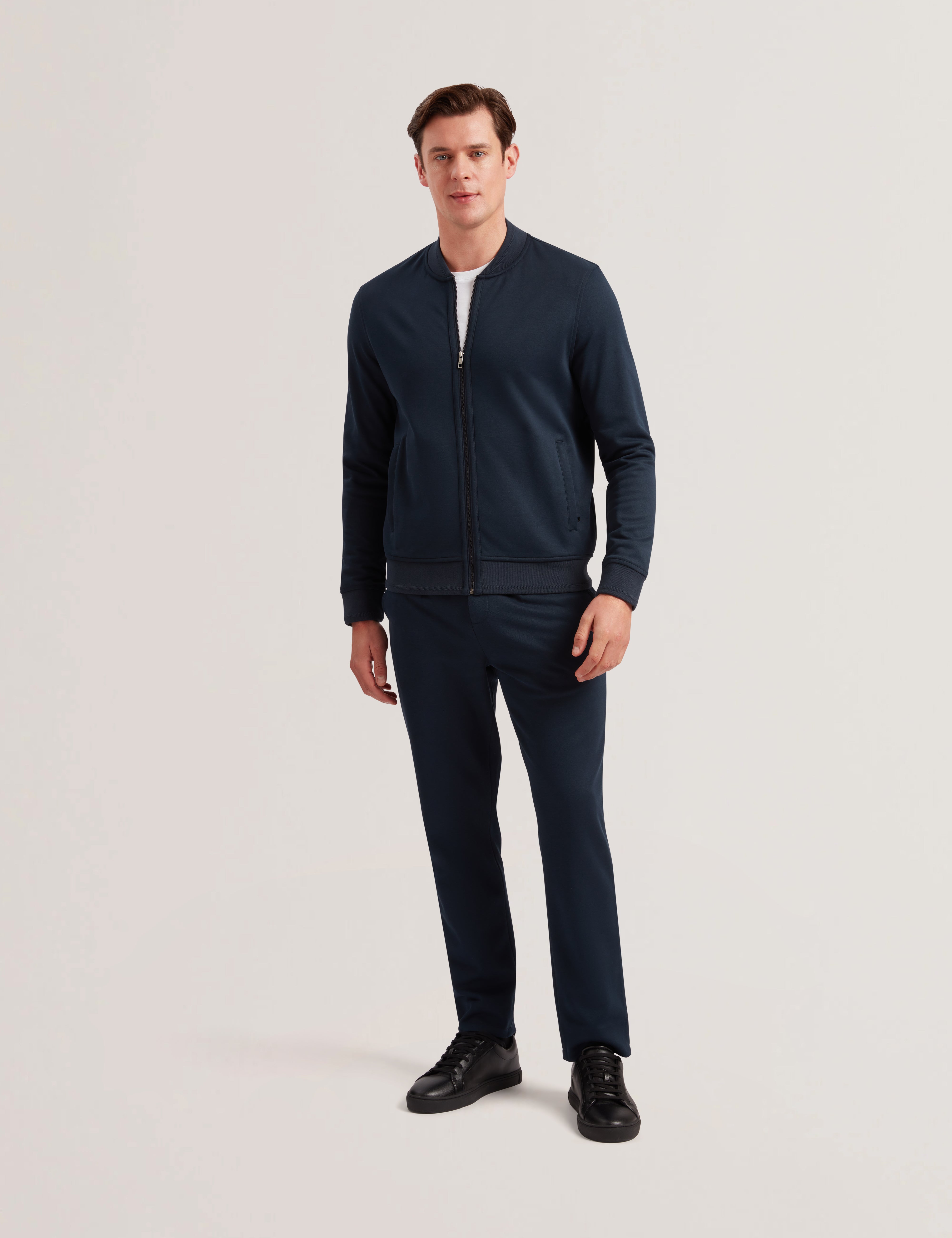 Frist Regular Zipped Bomber Jacket Navy