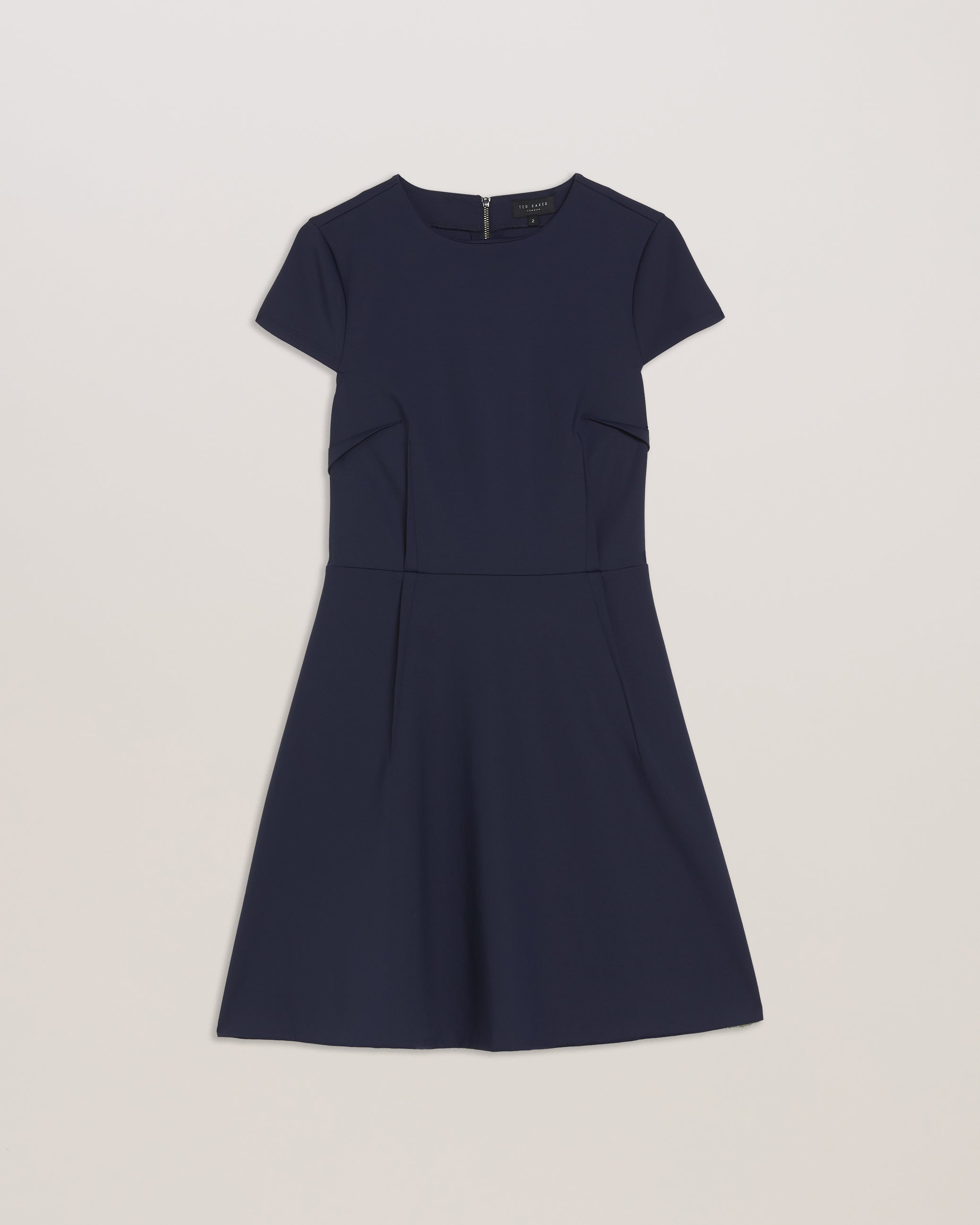 Percell Neoprene Skater Dress Navy