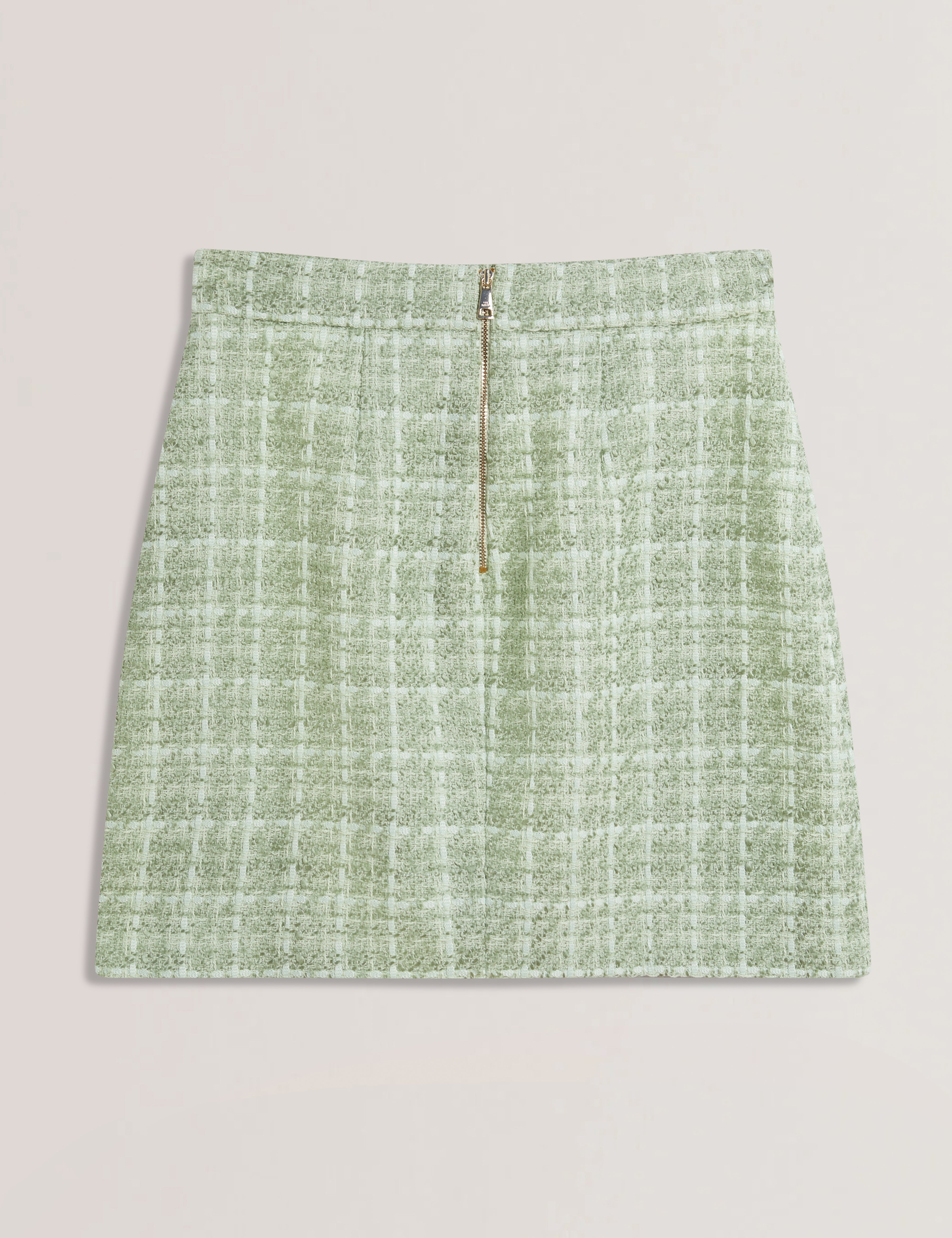Komas Rose Button Boucle Tailored Mini Skirt Lt-Green