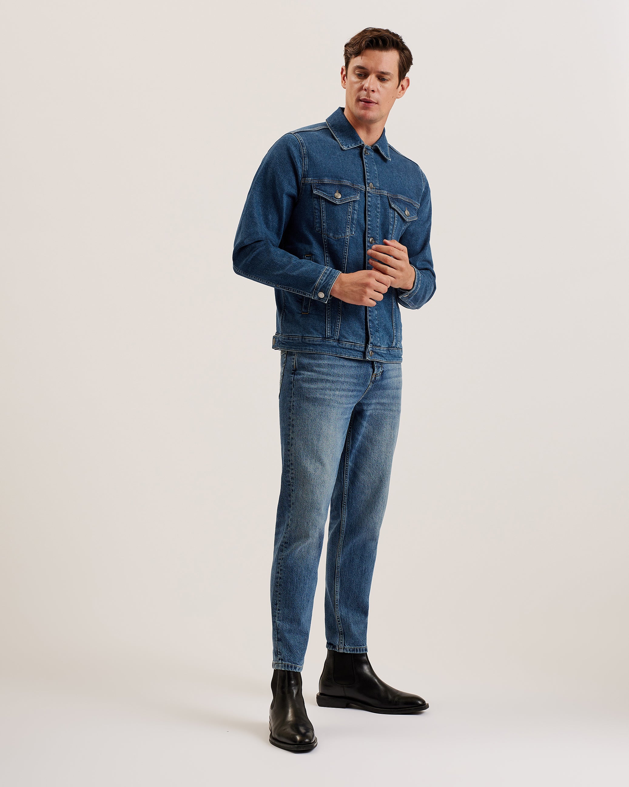 Brisban Denim Trucker Jacket Mid-Blue