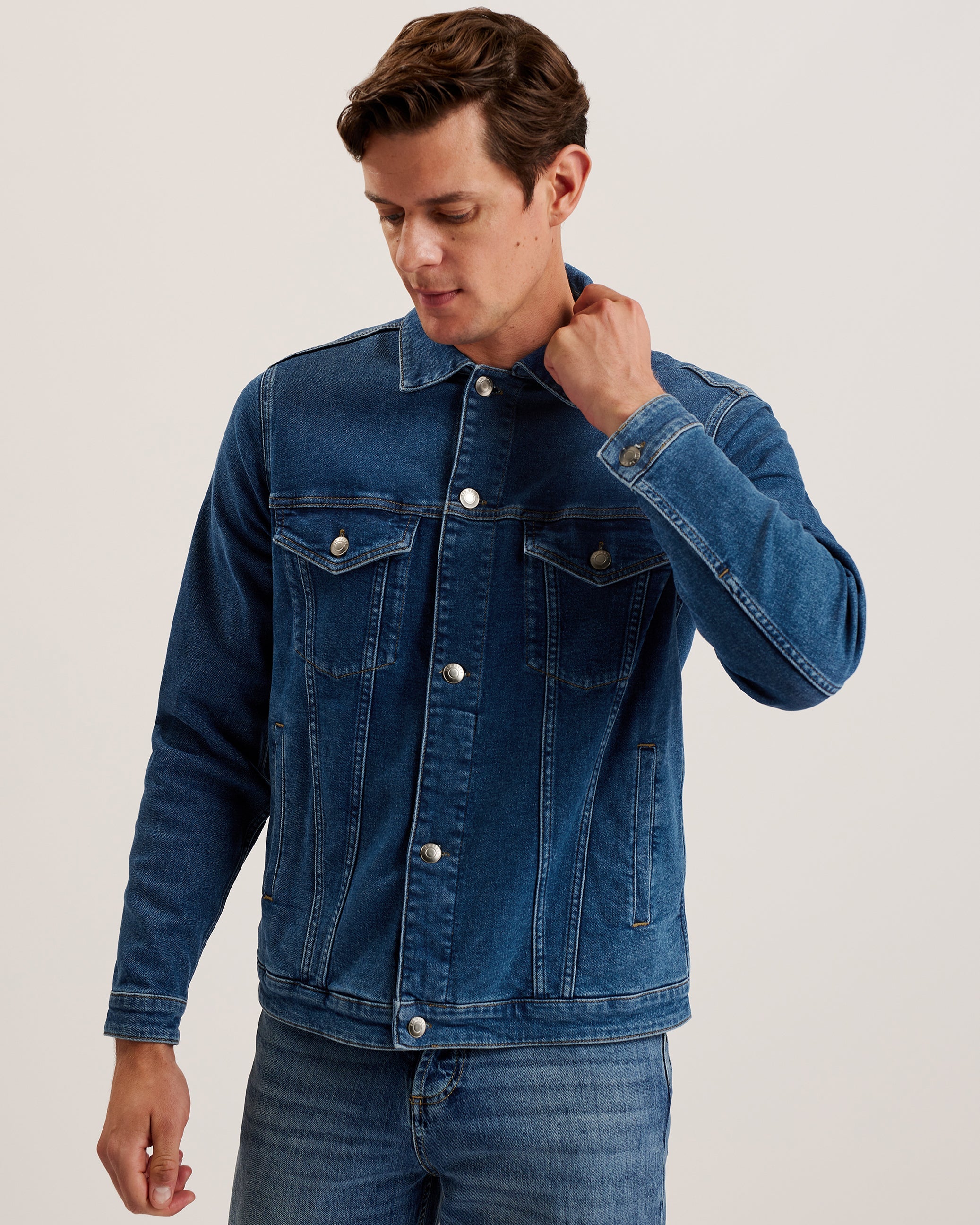 Brisban Denim Trucker Jacket Mid-Blue