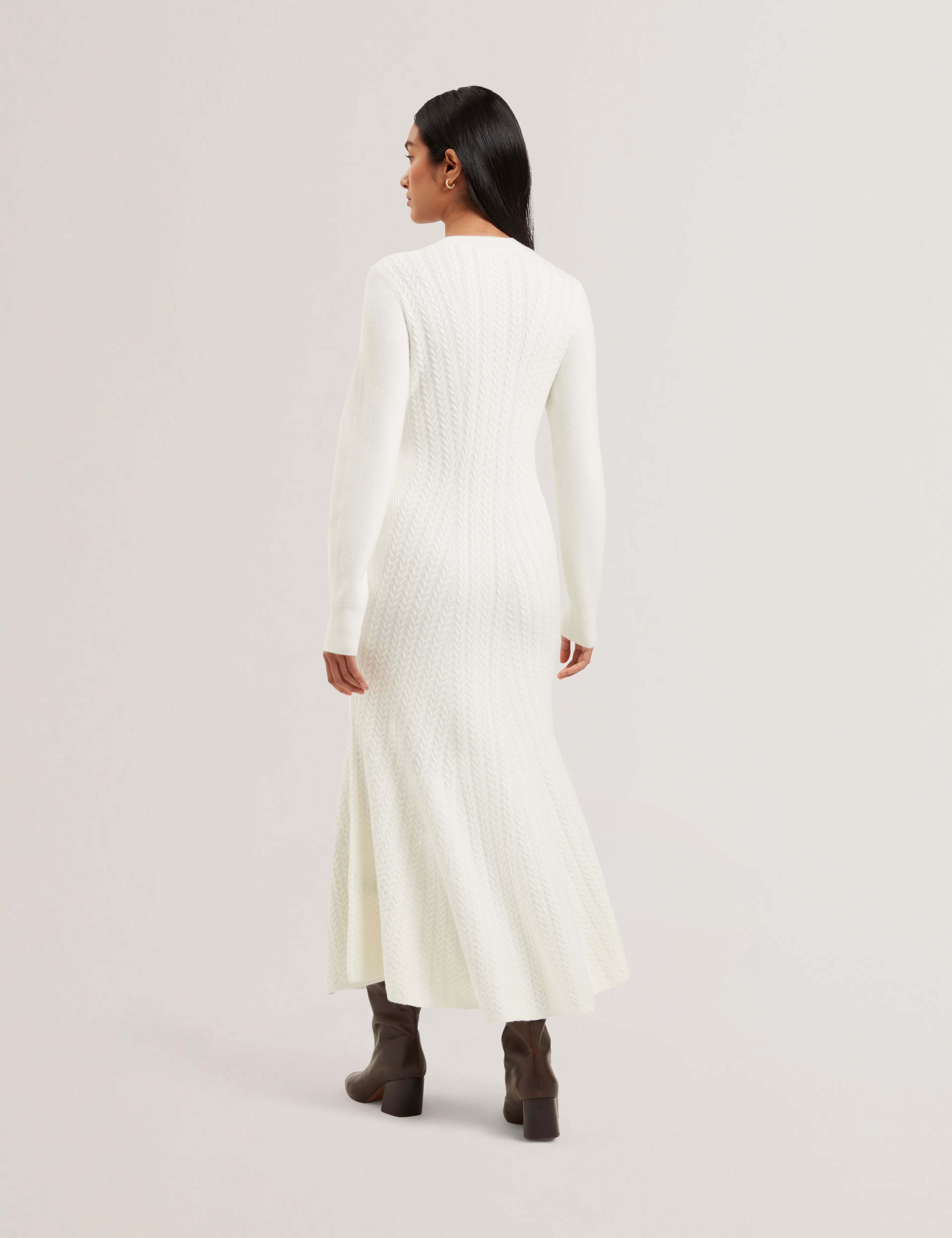 letitia ivory sweater midi dress Knit Dress Ivory Midi Sweater Dress Letitia Ivory Sweater Midi Dress FINESSE
