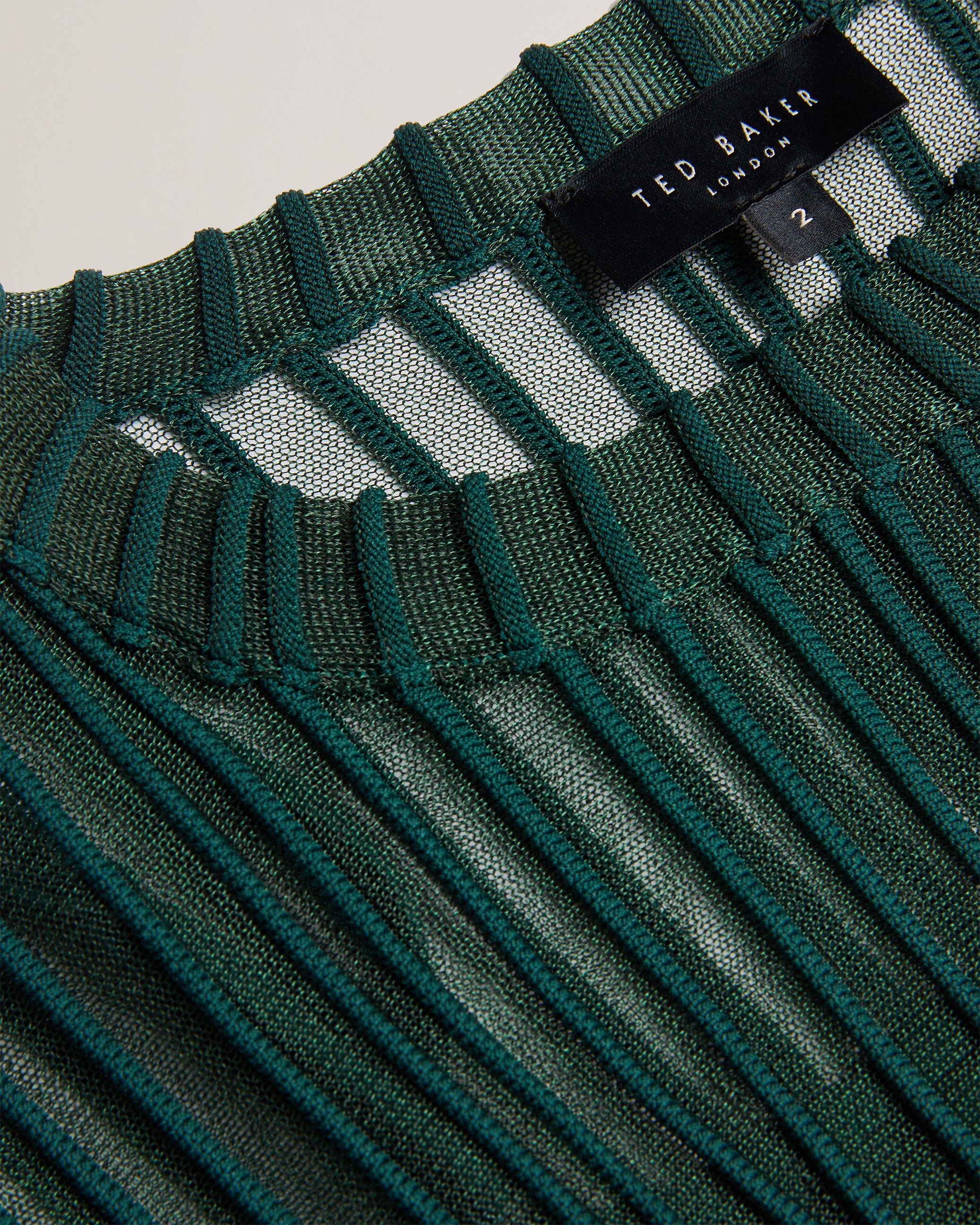 Nellay Sheer Striped Engineered Knit Dk-Green