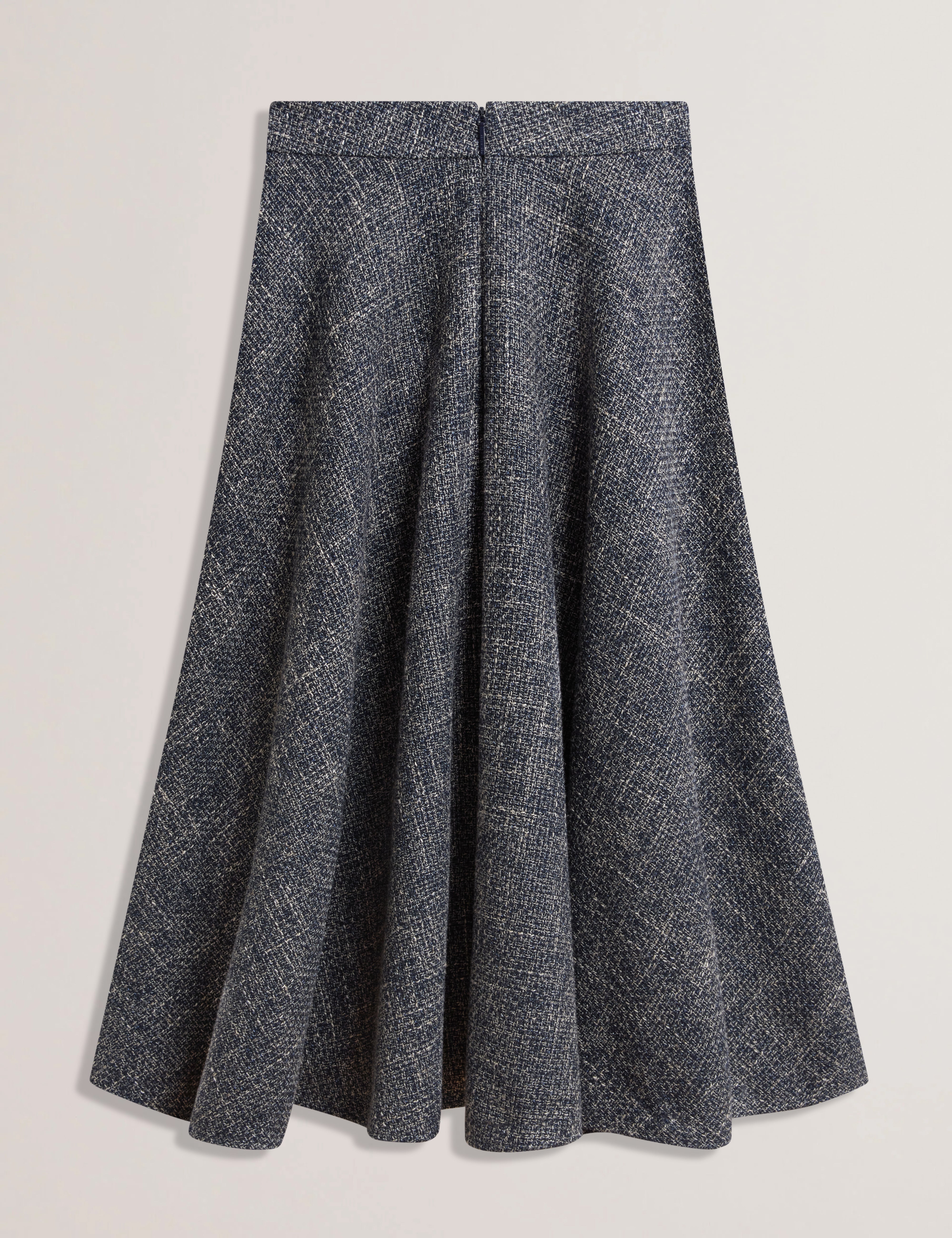 Abies Boucle Midi Ruffled Circle Skirt Navy