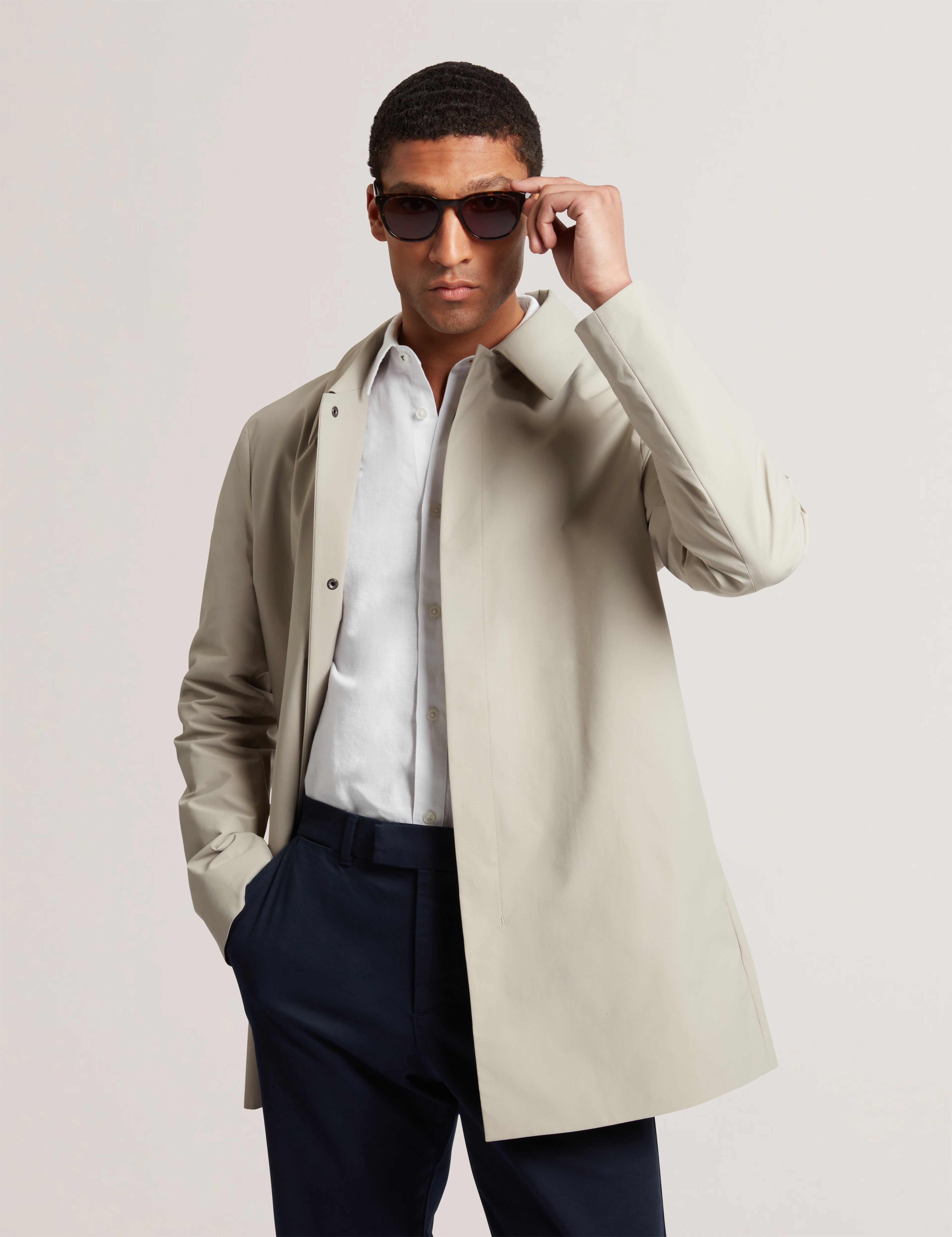 Hummels Smart Nylon Short Mac Coat Ecru