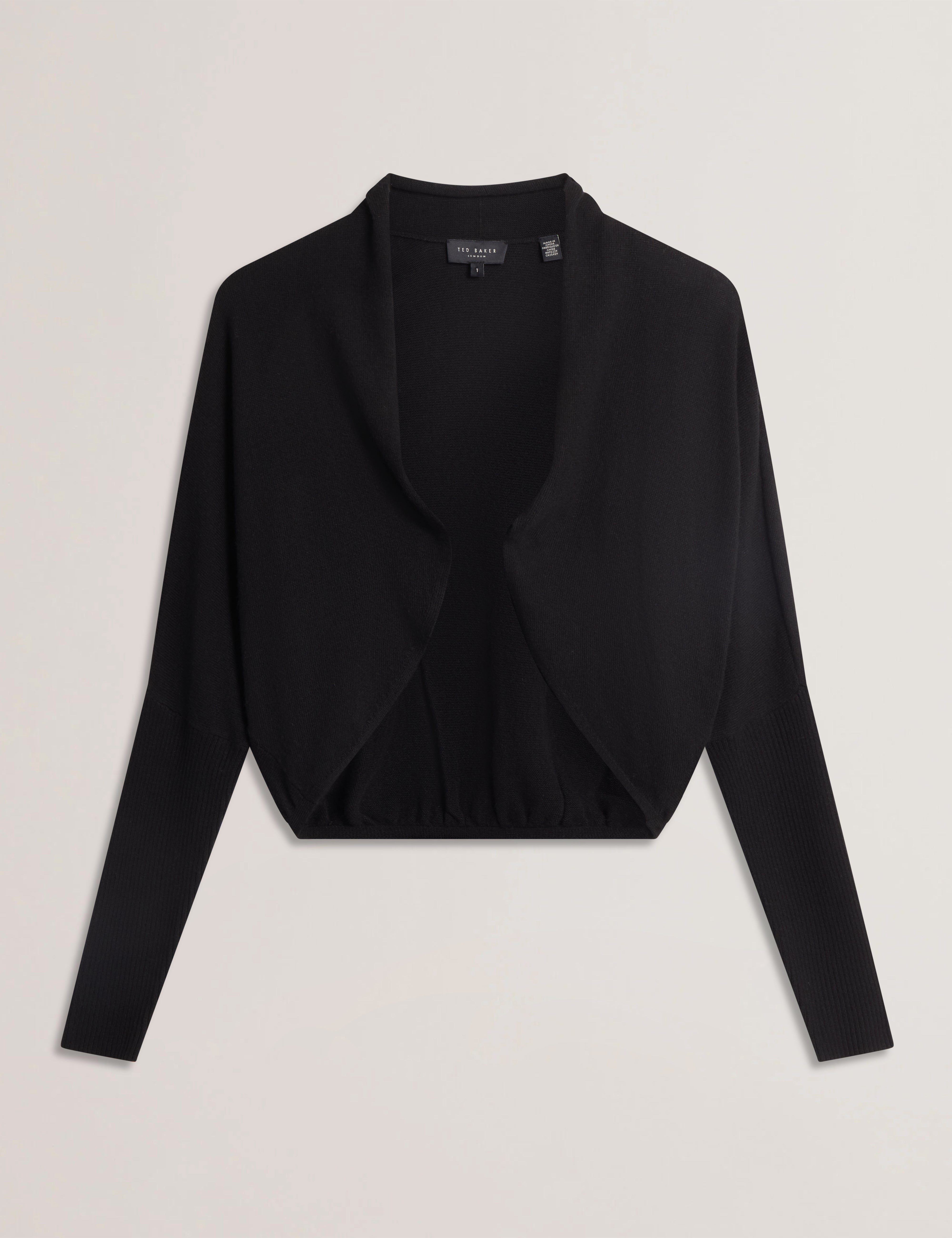 Gabrlaa Circular Knit Cropped Shrug Cardigan Black