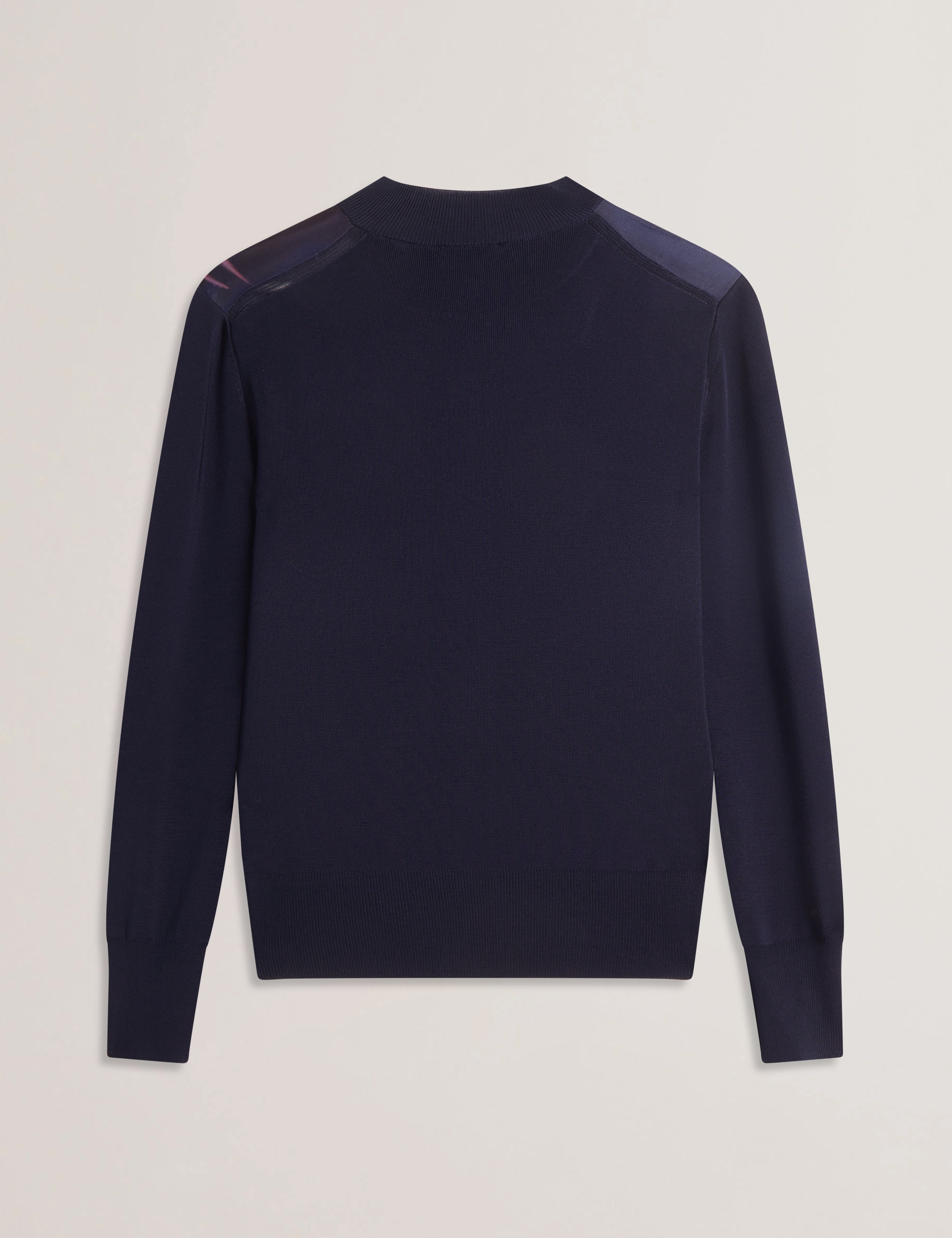 Paulean Woven Front Knitted Cardigan Navy