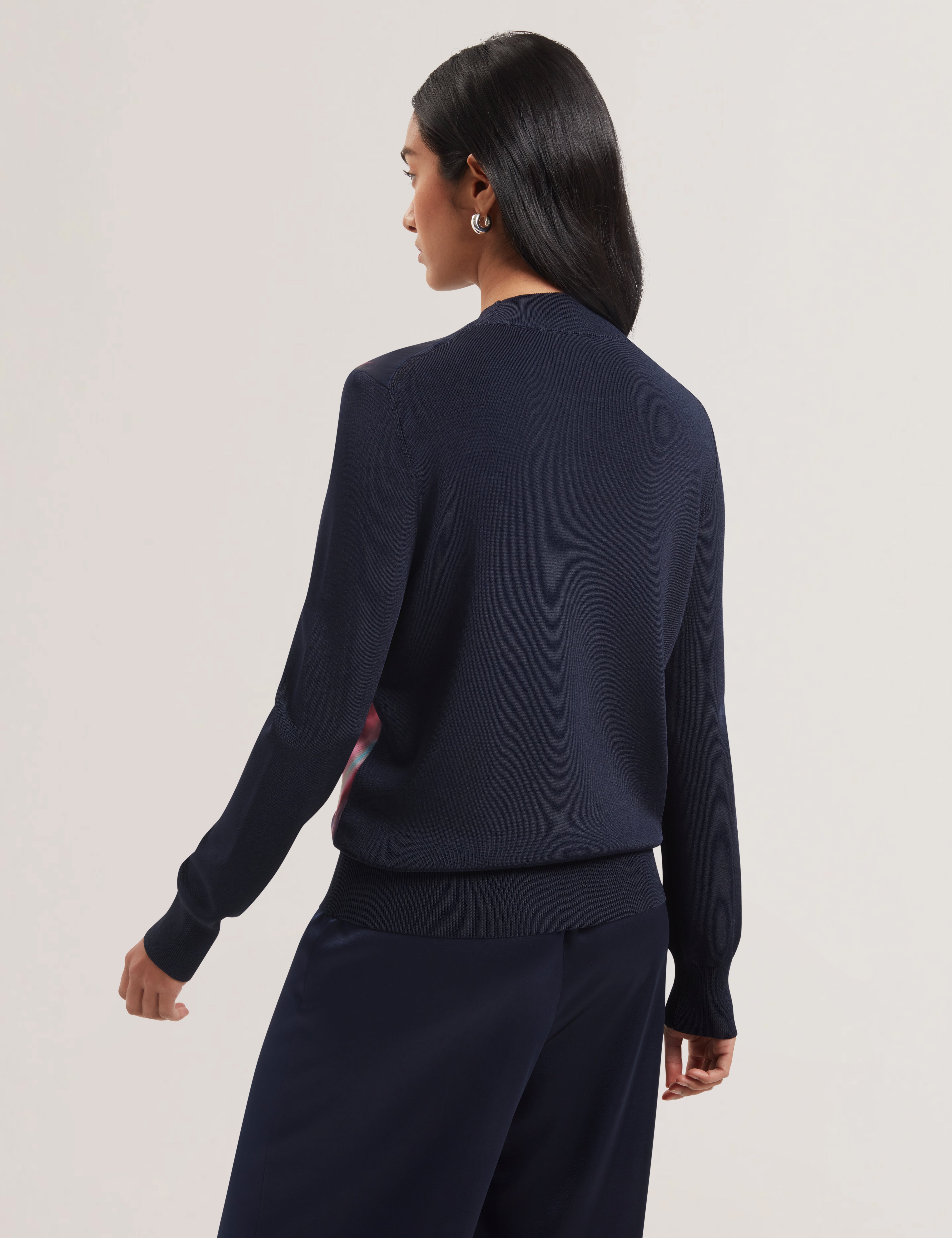 Moreena Printed Woven Front Jumper Navy