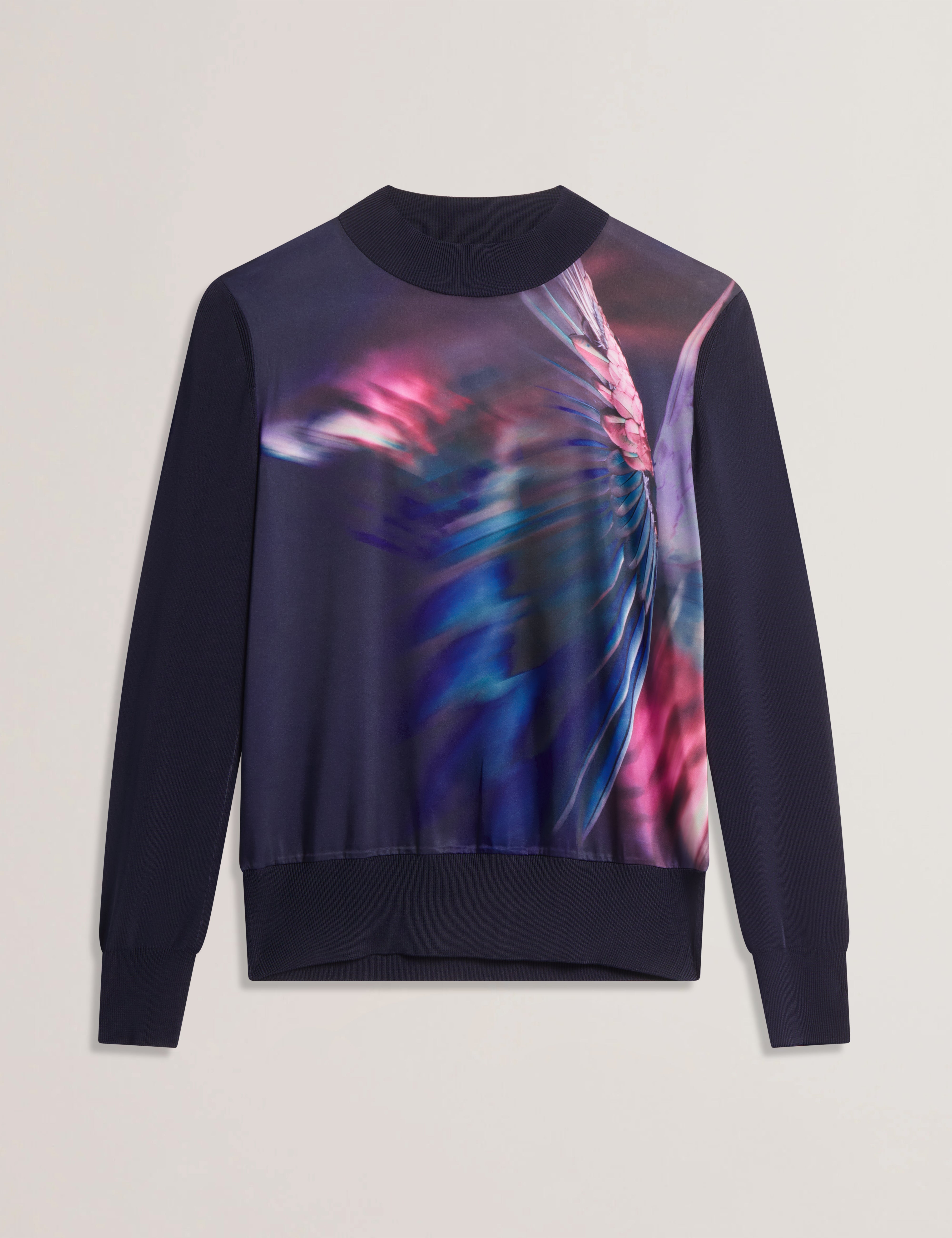 Moreena Printed Woven Front Jumper Navy