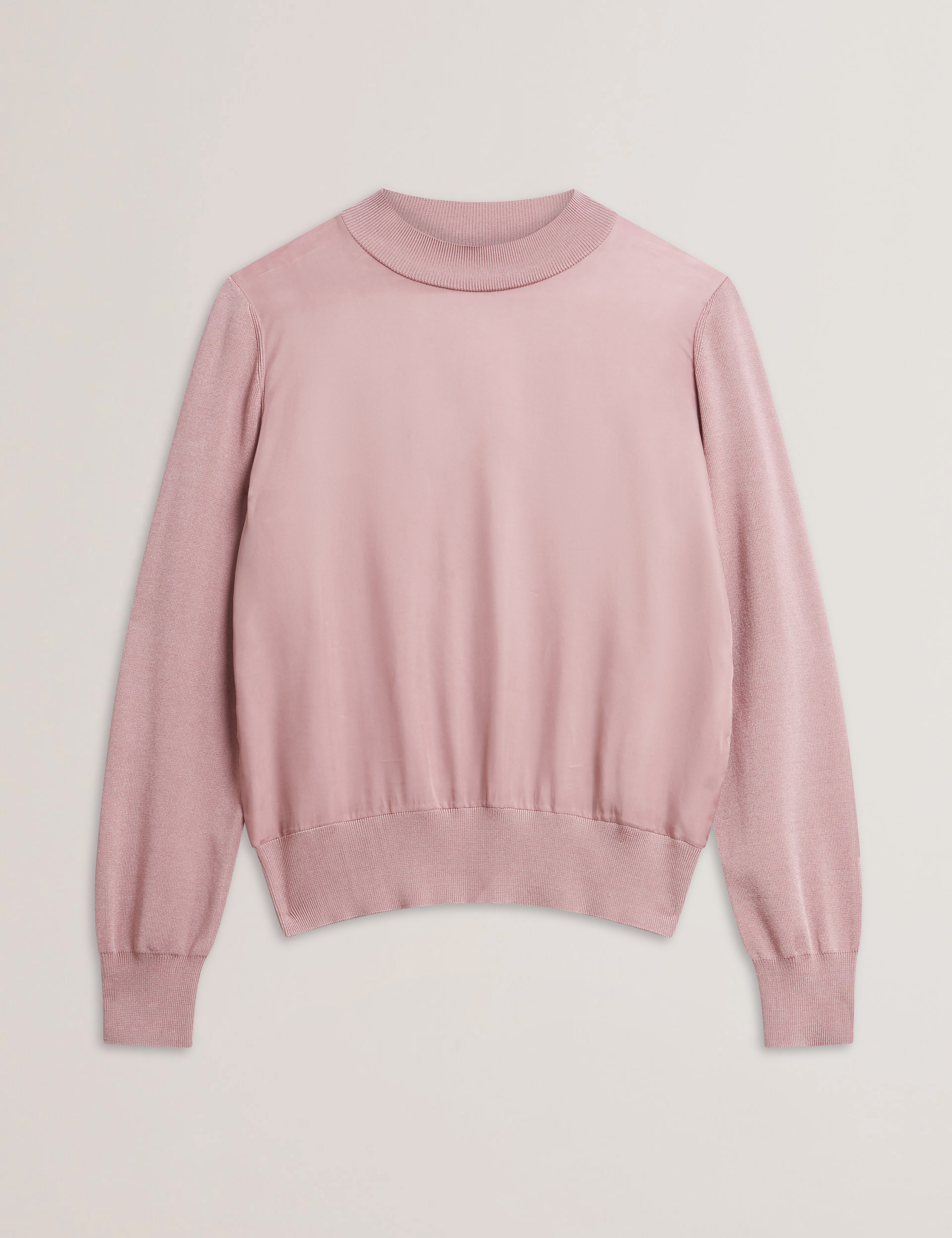Karlean Curpo Woven Front Sweater Petal Pink