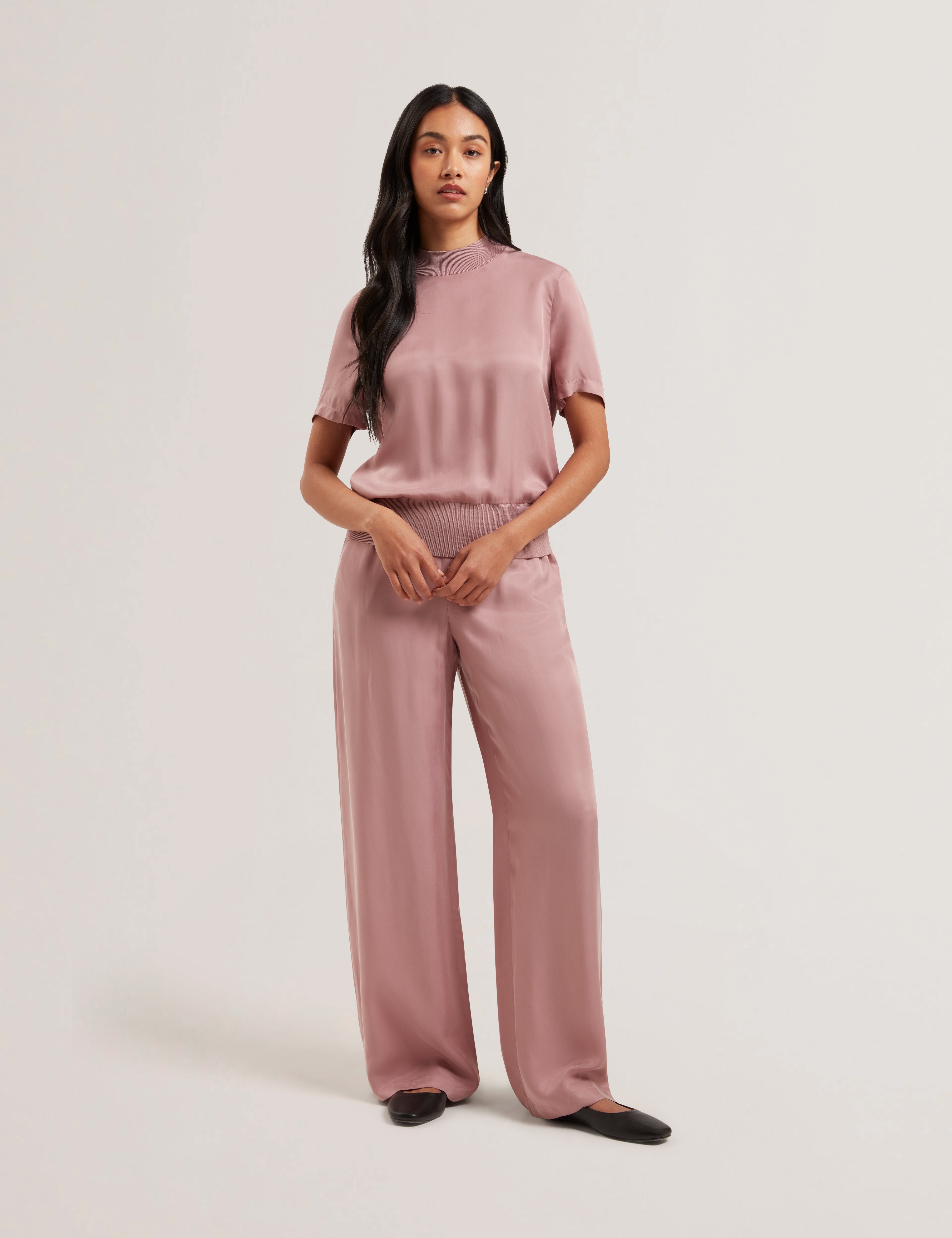 Karlean Curpo Woven Front Sweater Petal Pink