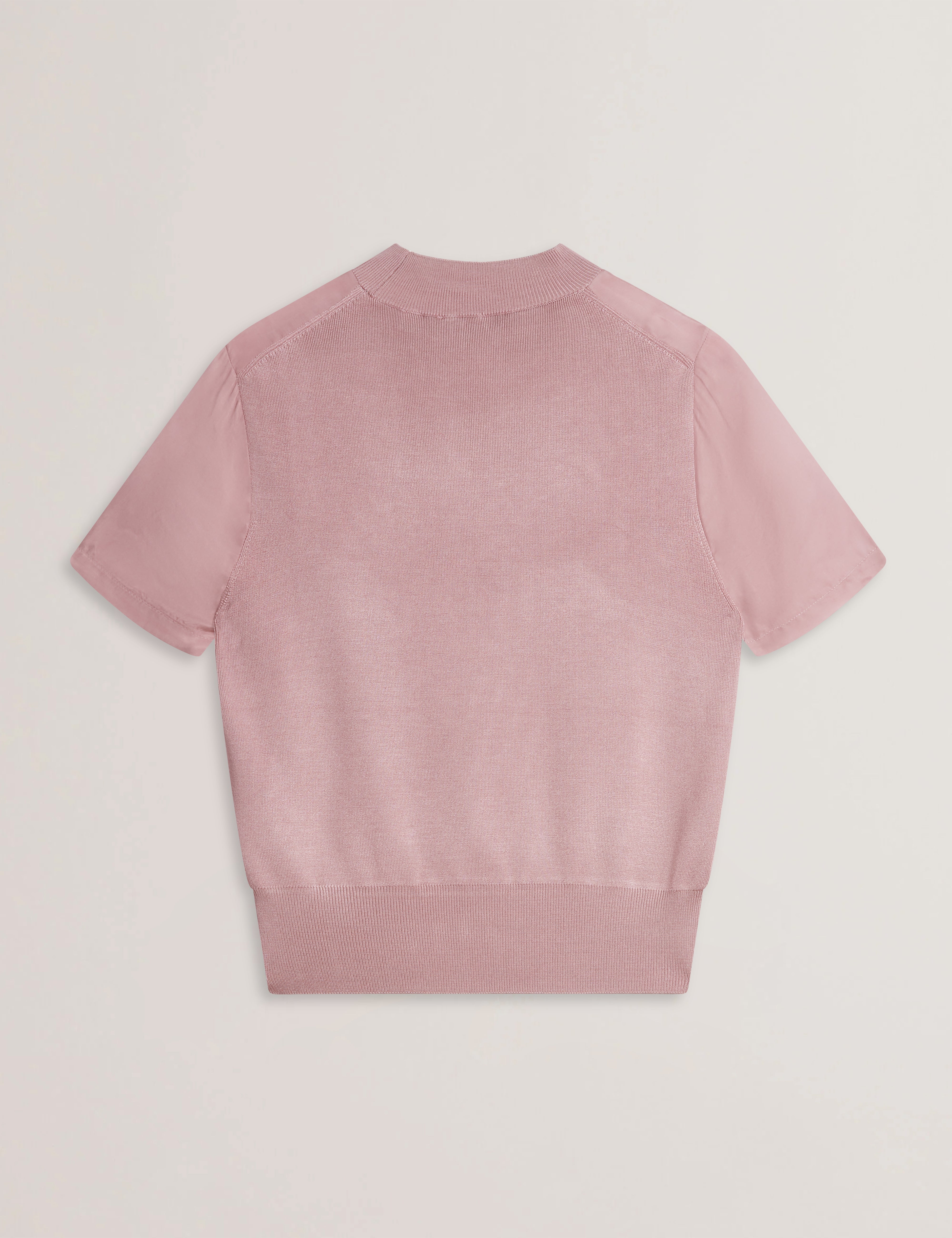 Anyaaa Cupro Woven Front Short Sleeve Tee Petal Pink