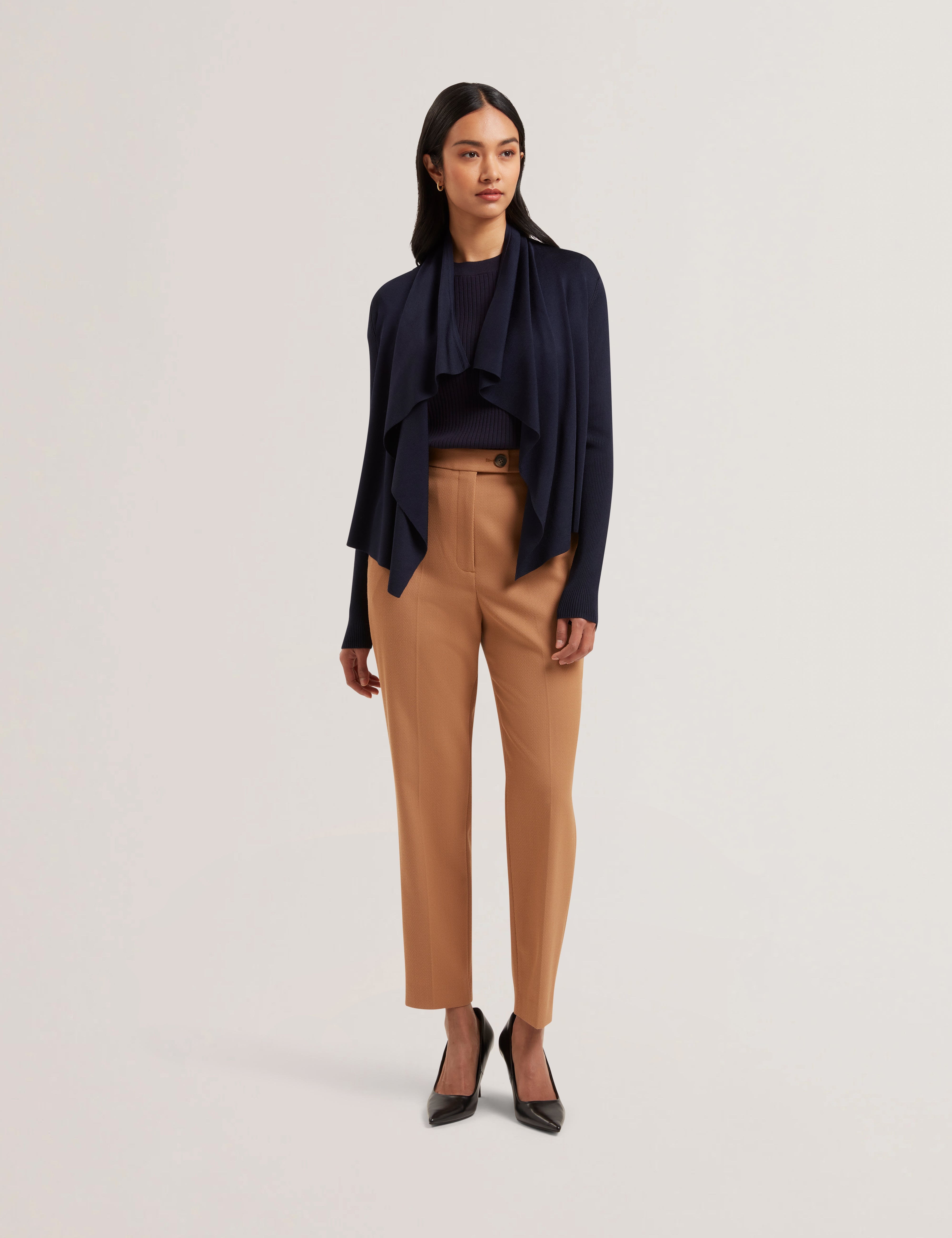 Elliyy Waterfall Front Cardigan Navy