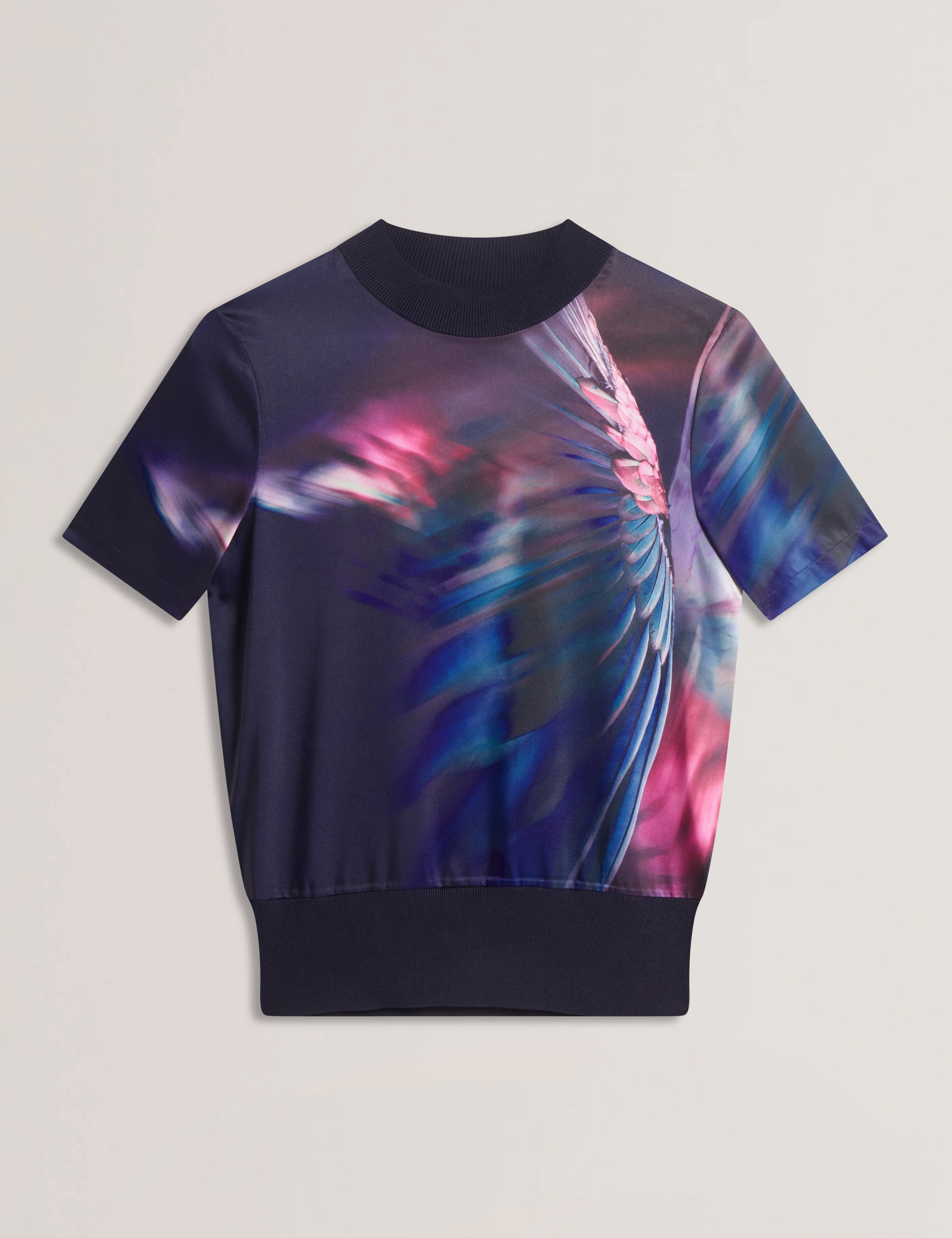 Mimraa Woven Front Knitted Tee Navy