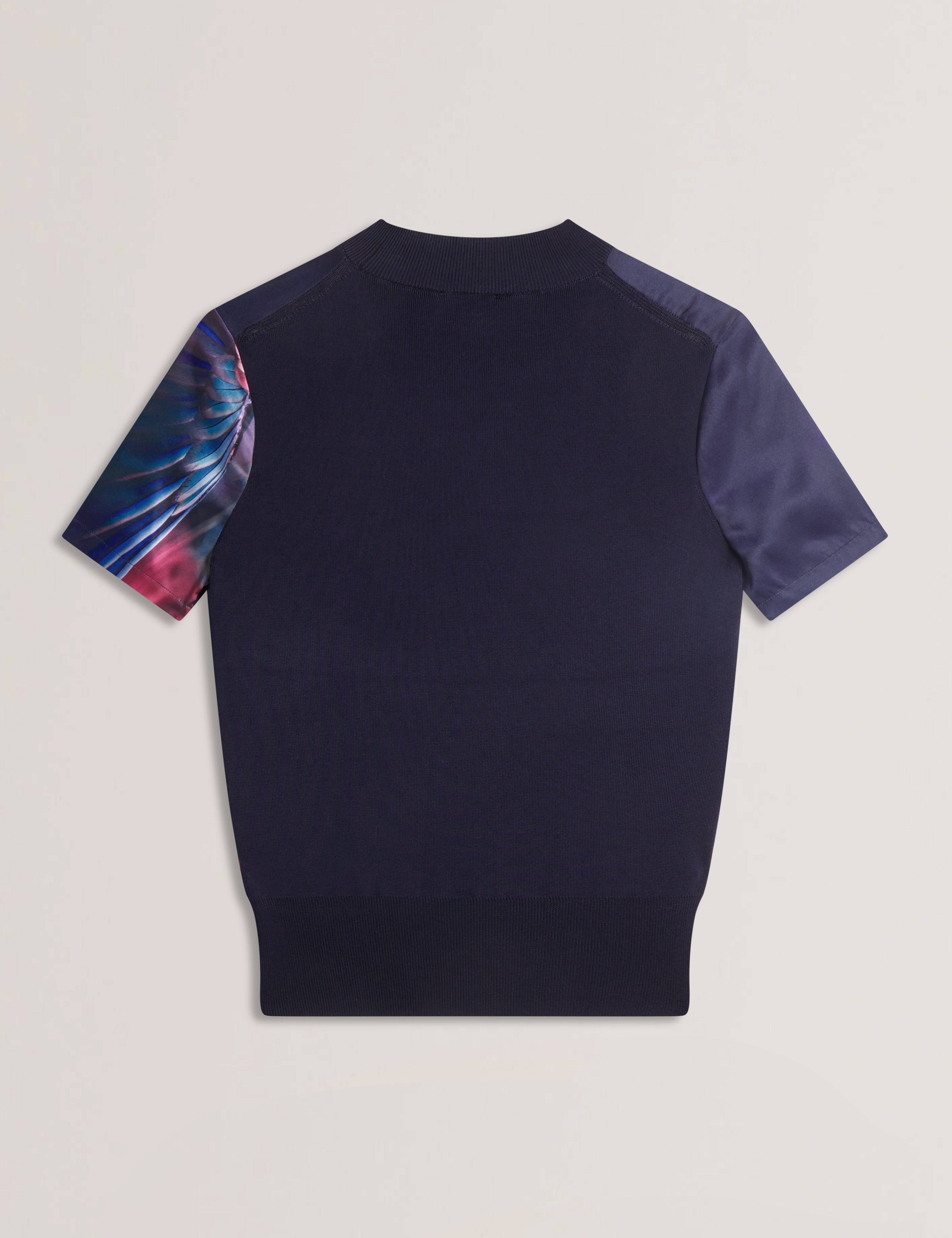 Mimraa Woven Front Knitted Tee Navy