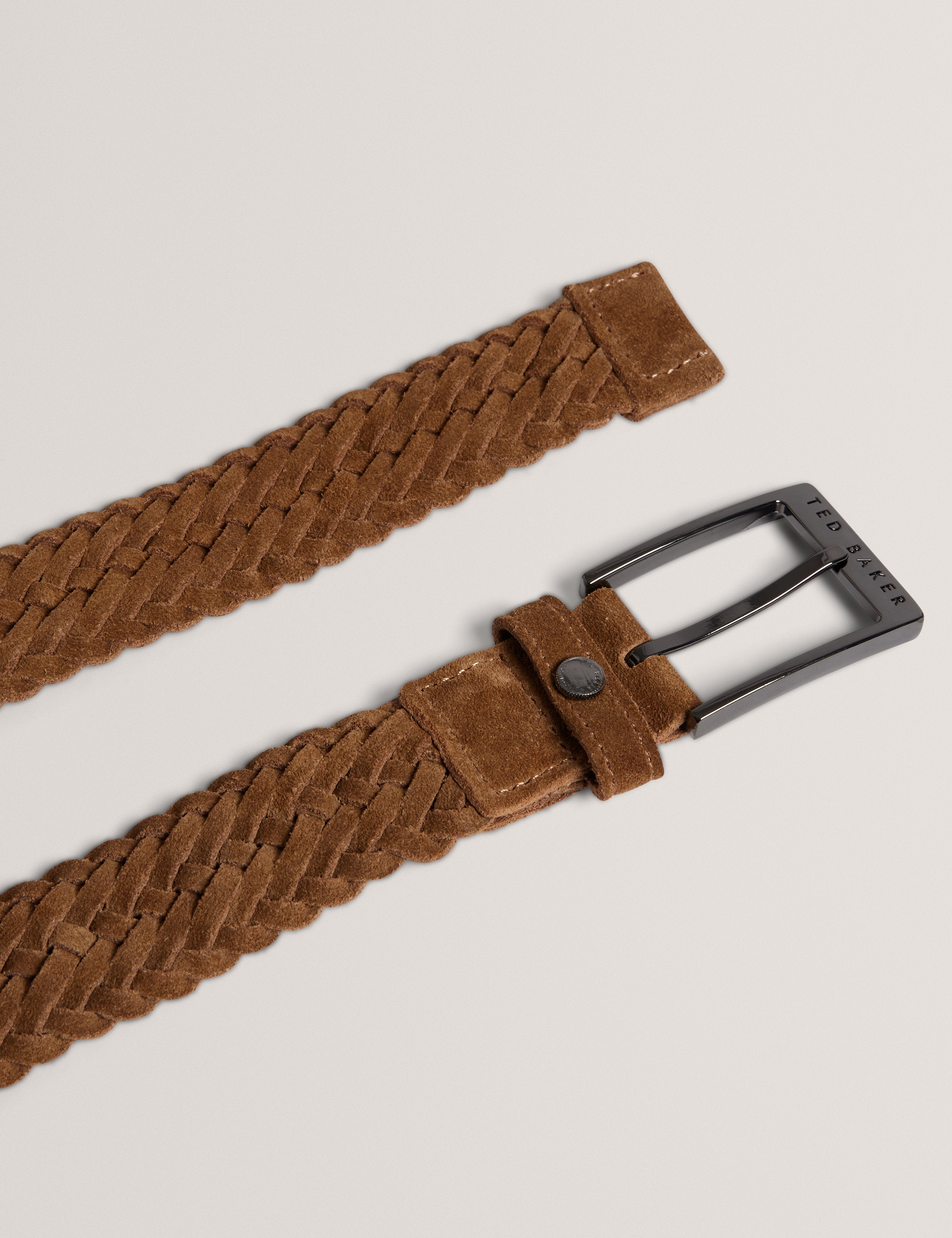 Braidon Braided Suede Belt Brown