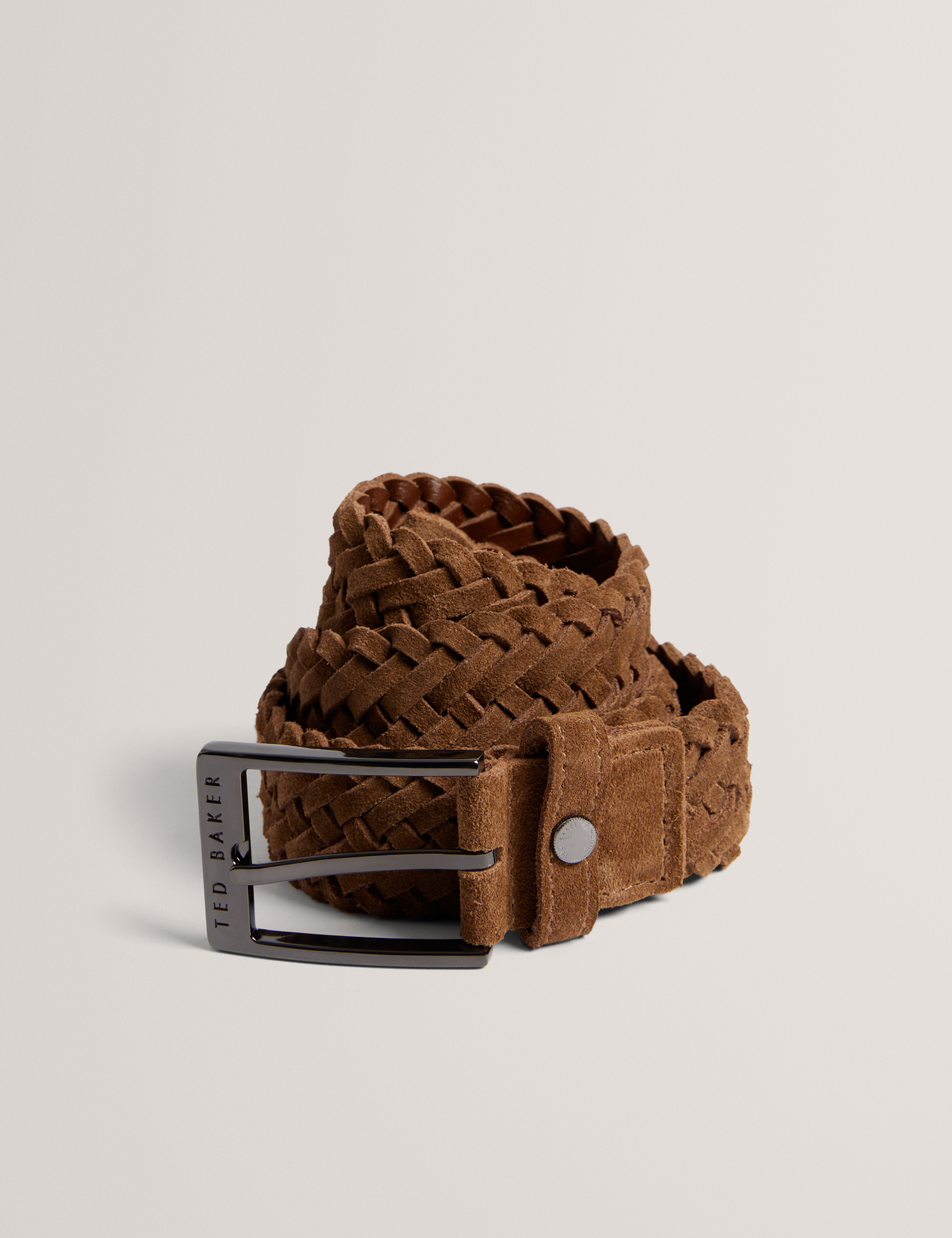 Braidon Braided Suede Belt Brown
