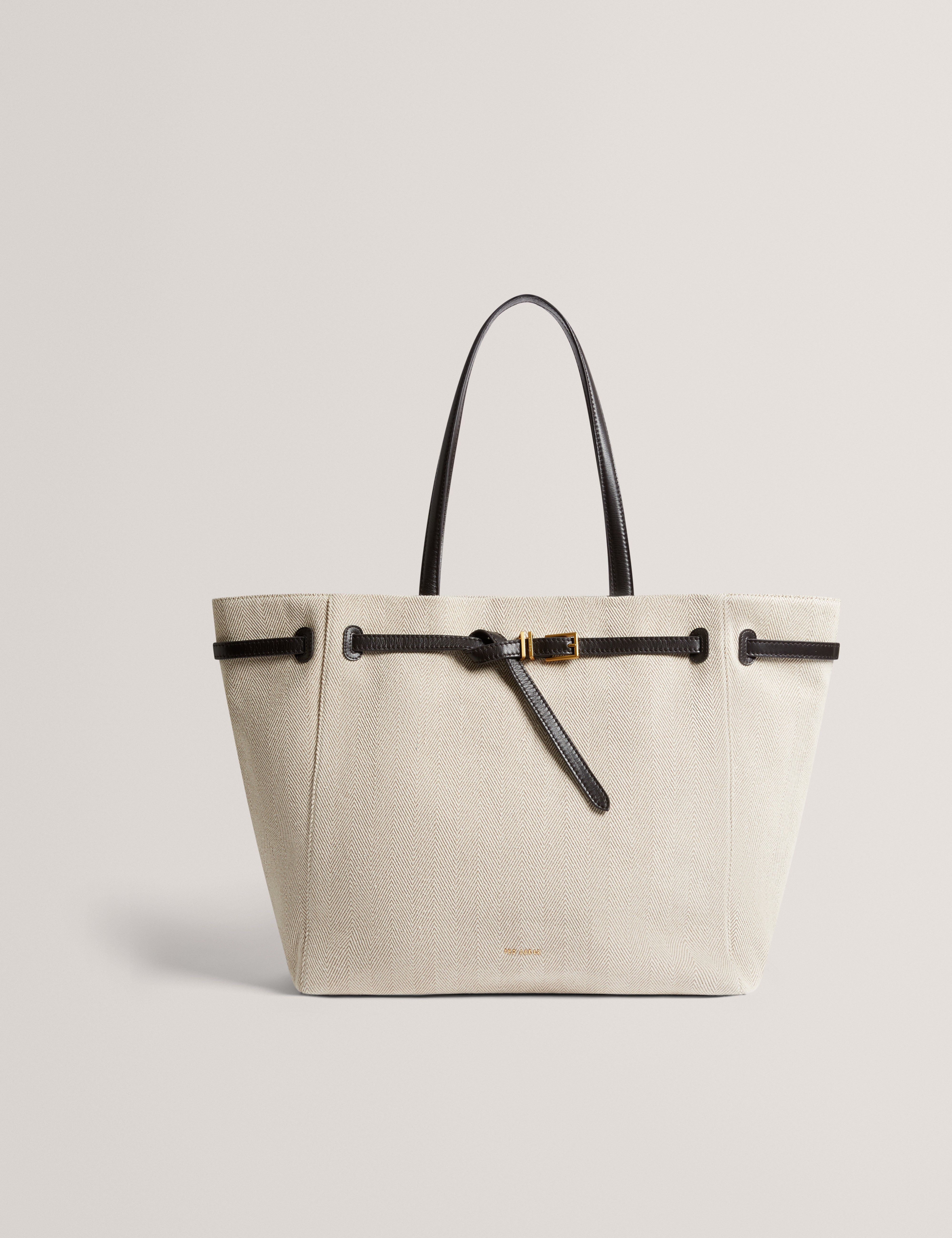 Tafanie Belted Herringbone Canvas Brn-Choc