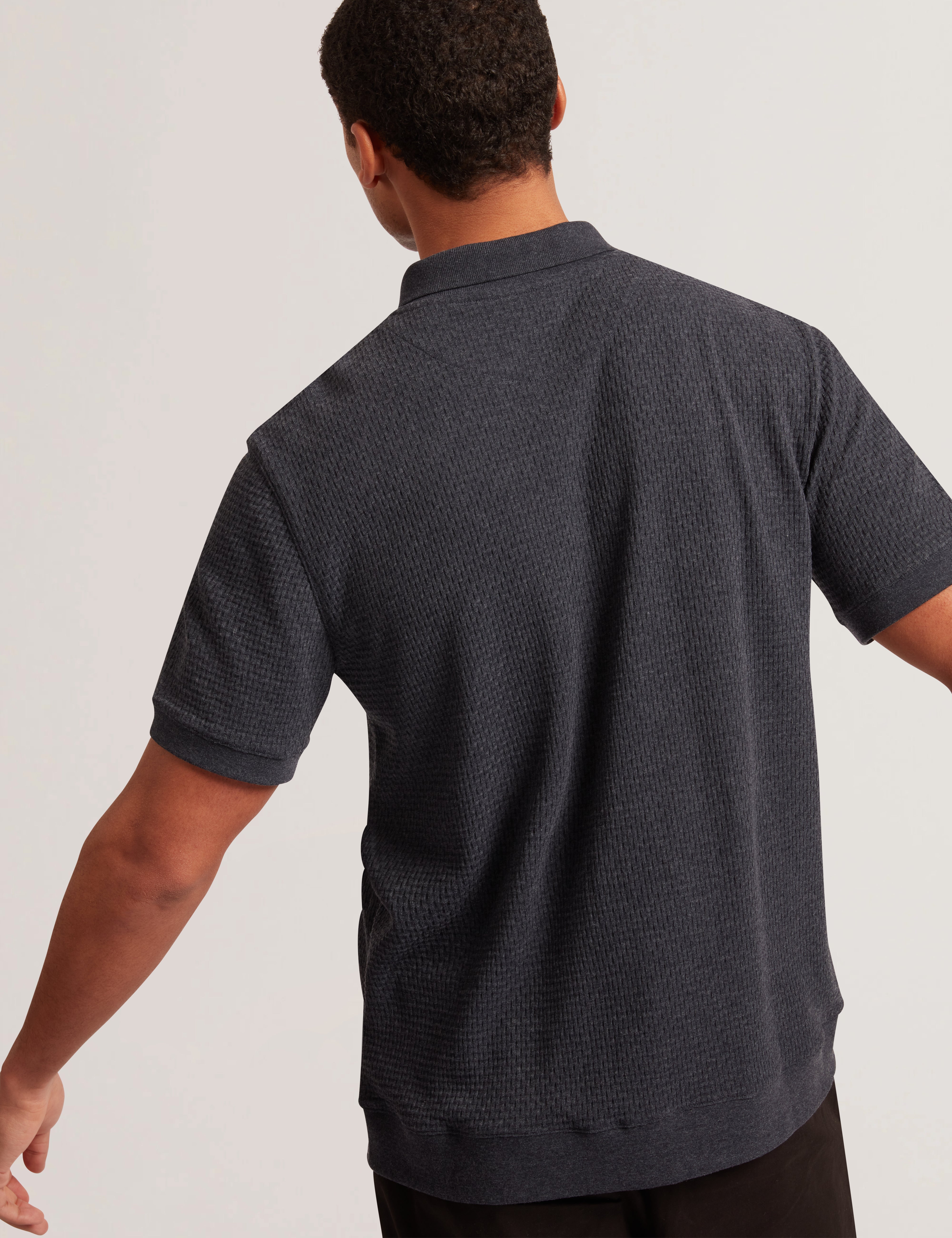Connyr Short Sleeve Regular Button Through Polo Shirt Navy