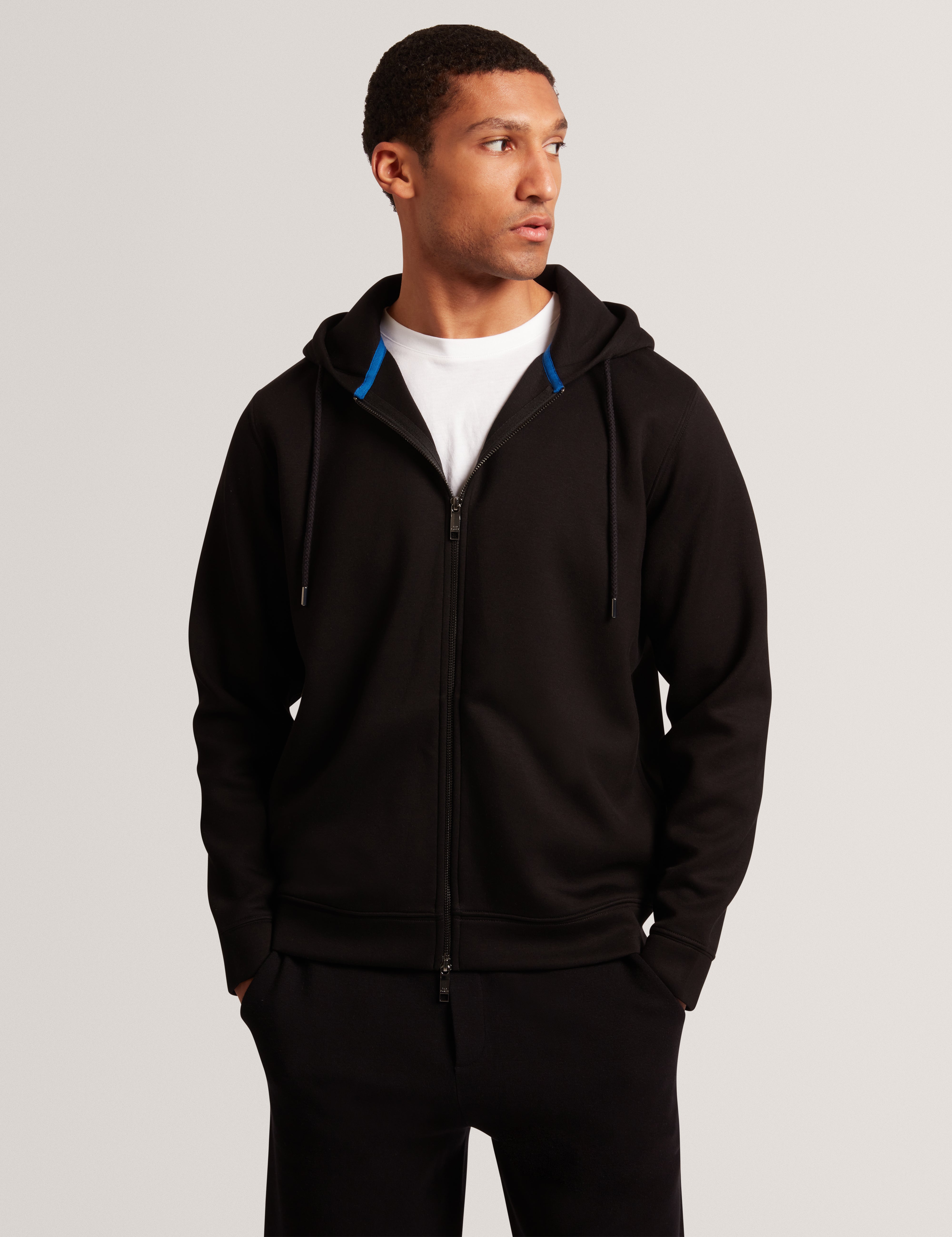 Epio Zip Through Neoprene Hoodie Black