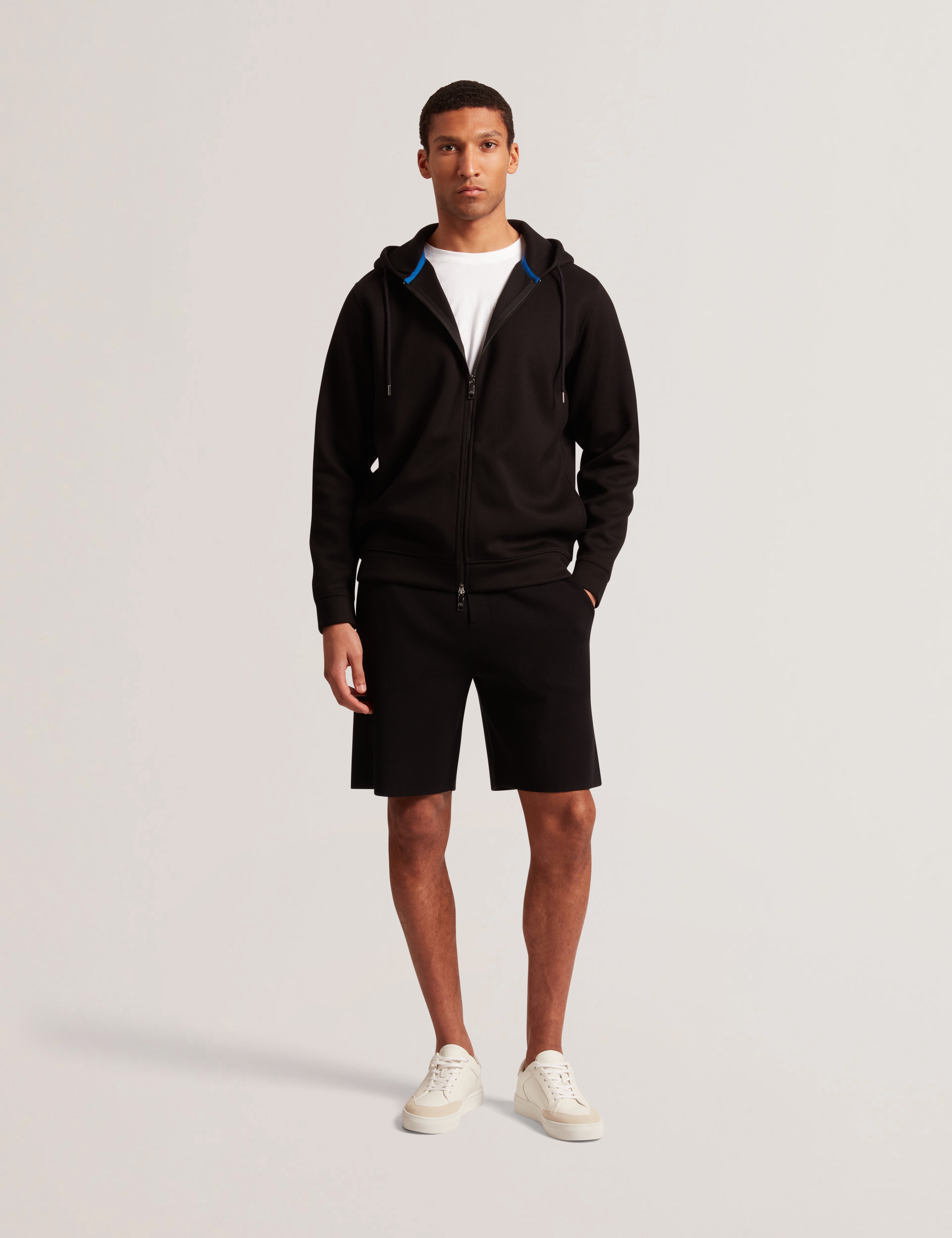 Epio Zip Through Neoprene Hoodie Black