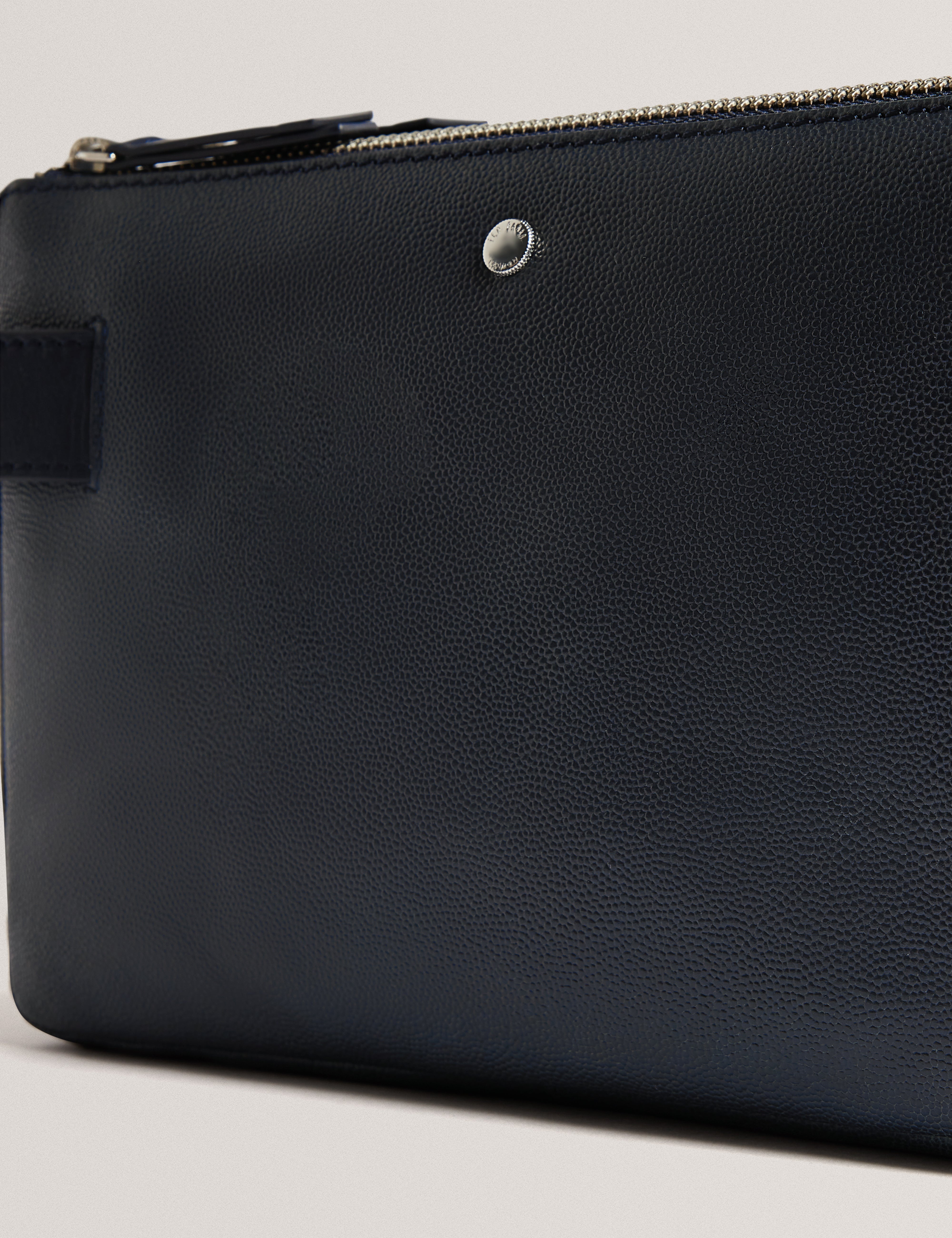 Kashton Caviar Leather Pouch Dk-Navy