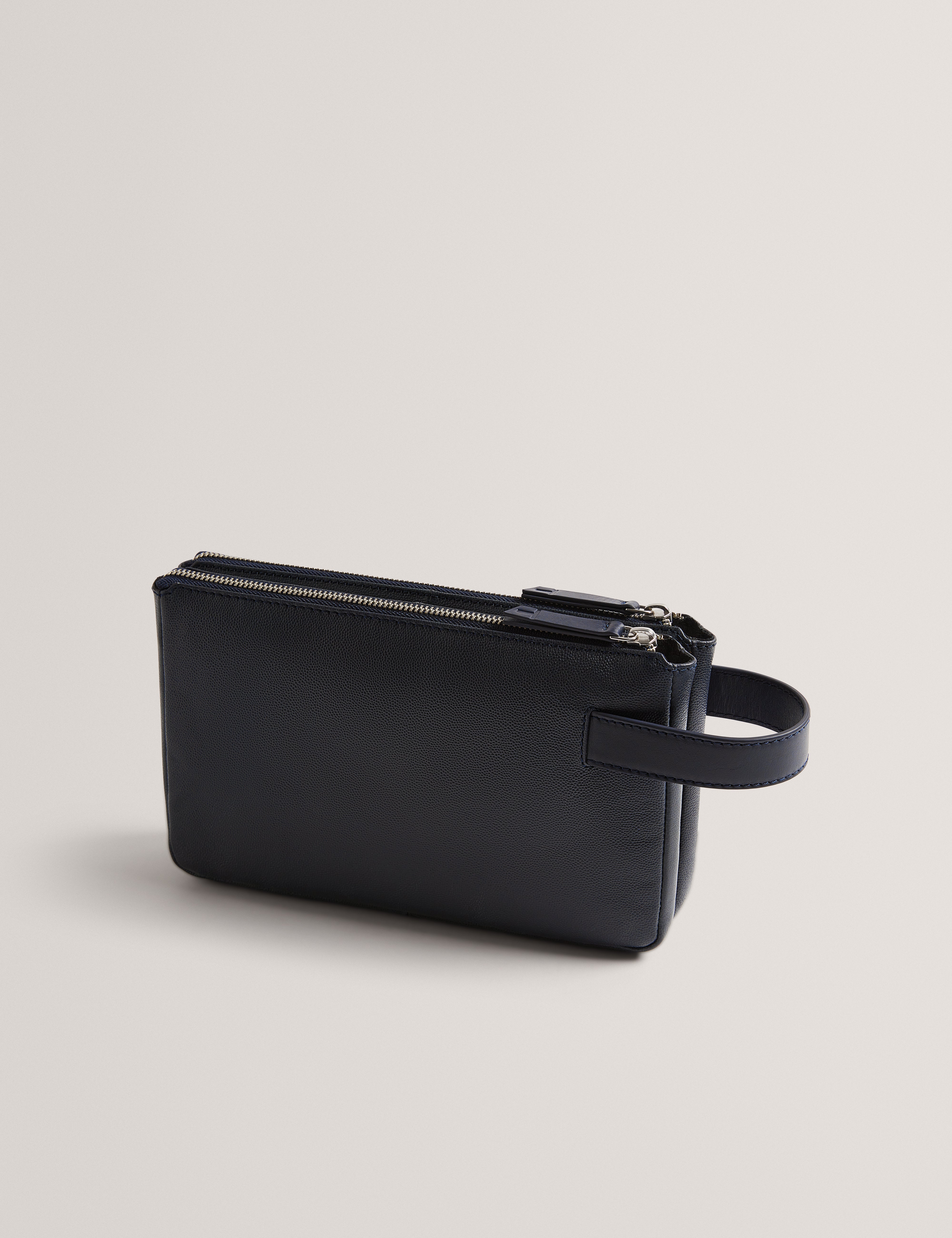 Kashton Caviar Leather Pouch Dk-Navy