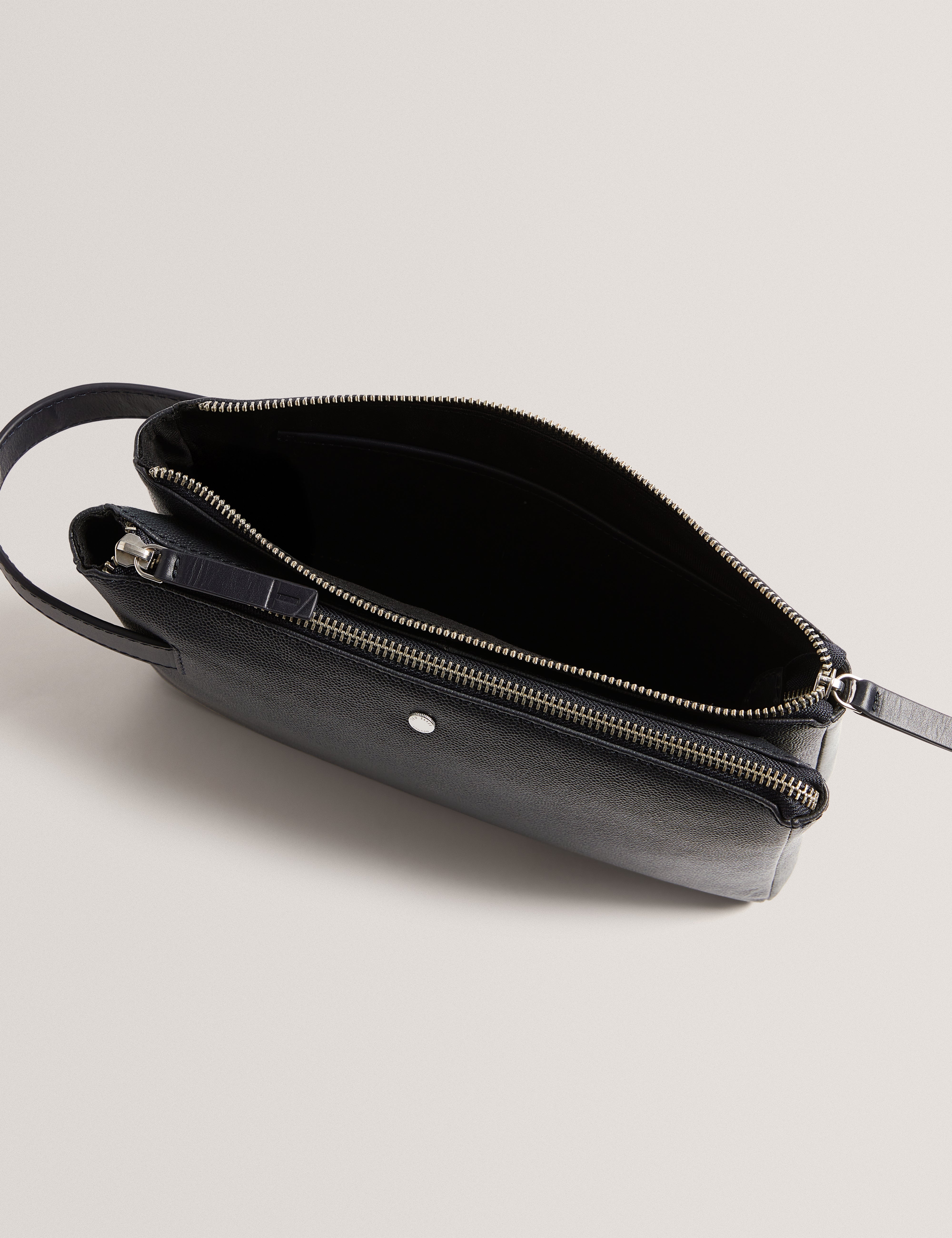 Kashton Caviar Leather Pouch Dk-Navy