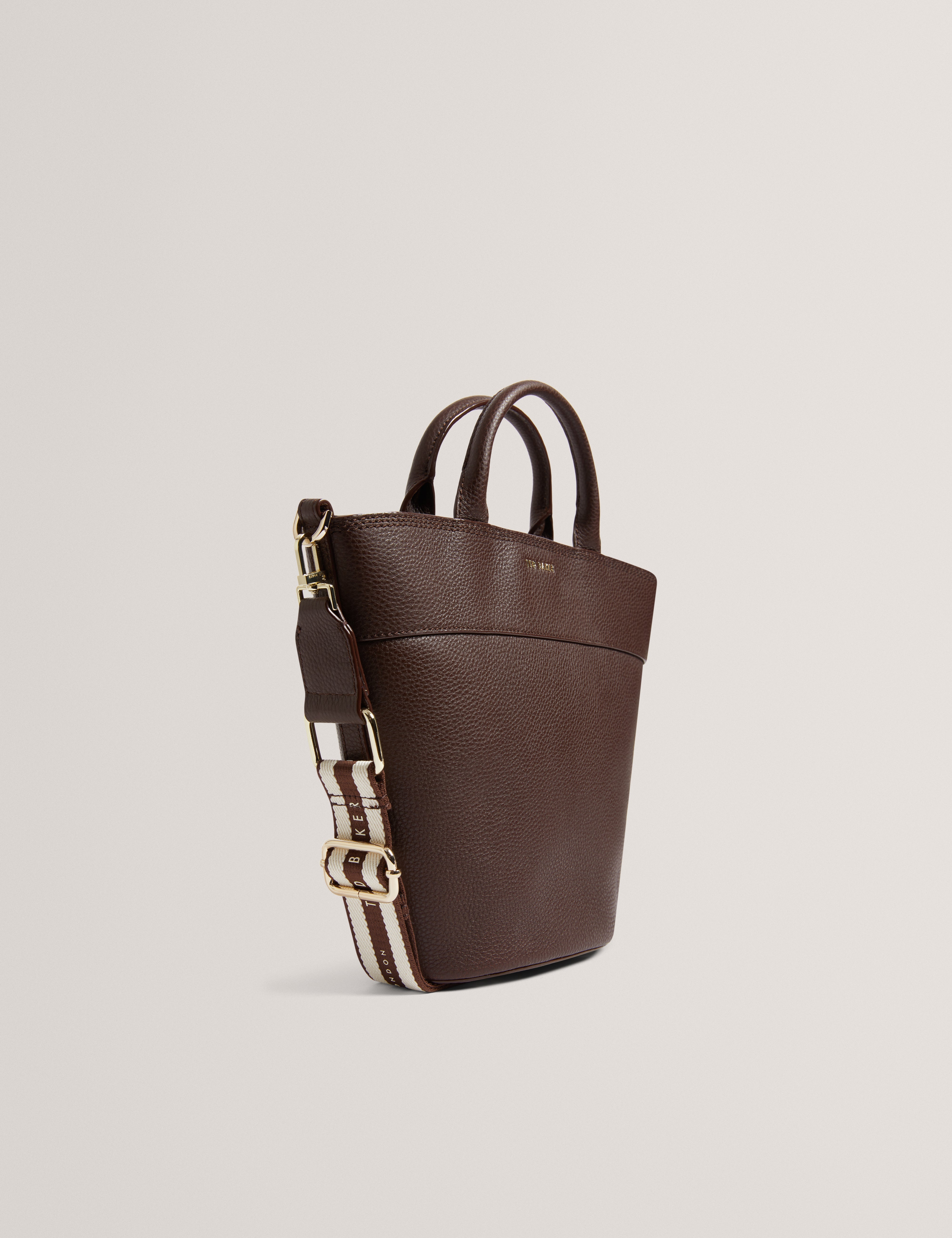 Wilsona Webbing Cross Body Leather Bag Brown