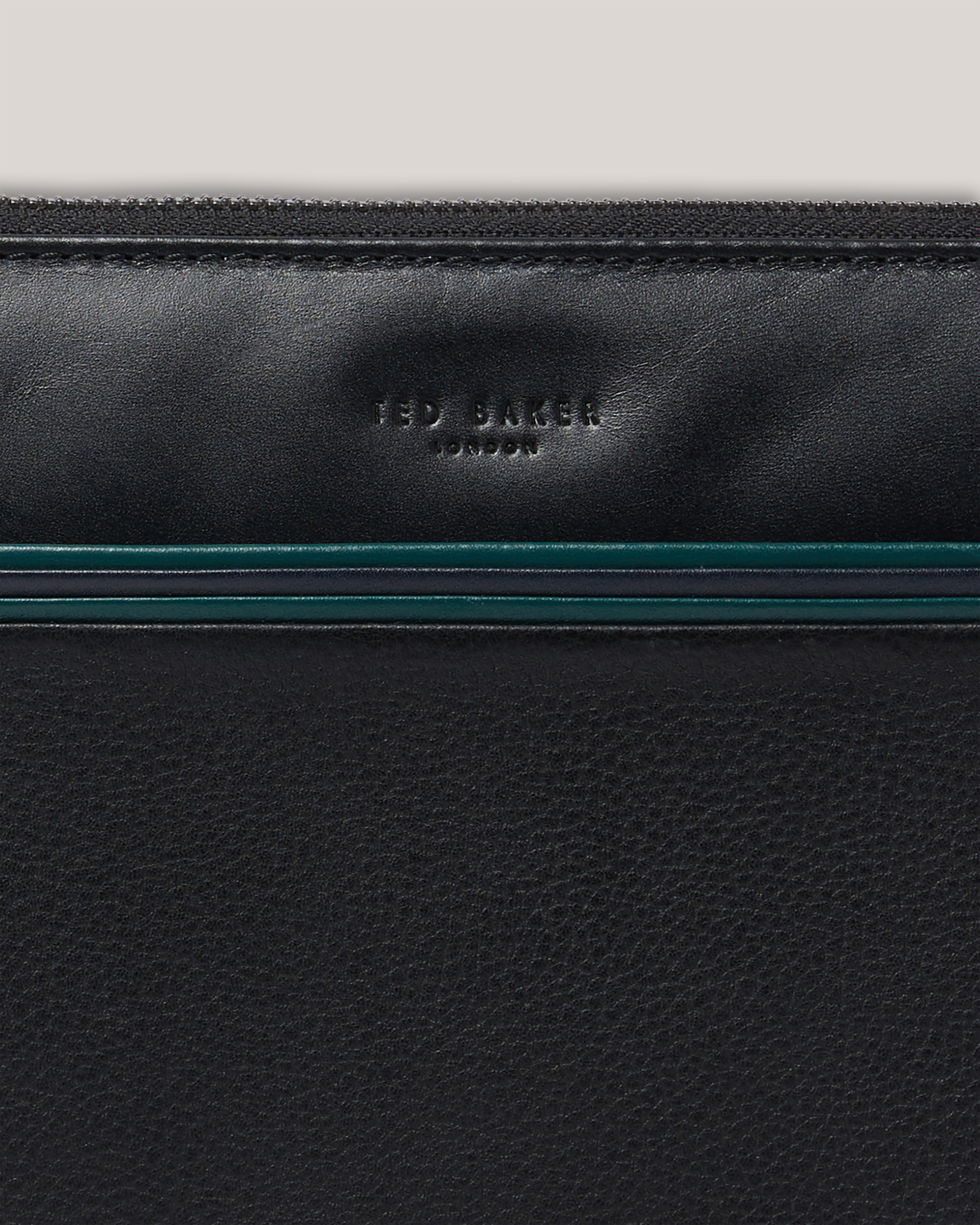 Grainge Stripe Leather Laptop Case 15 Inch Black